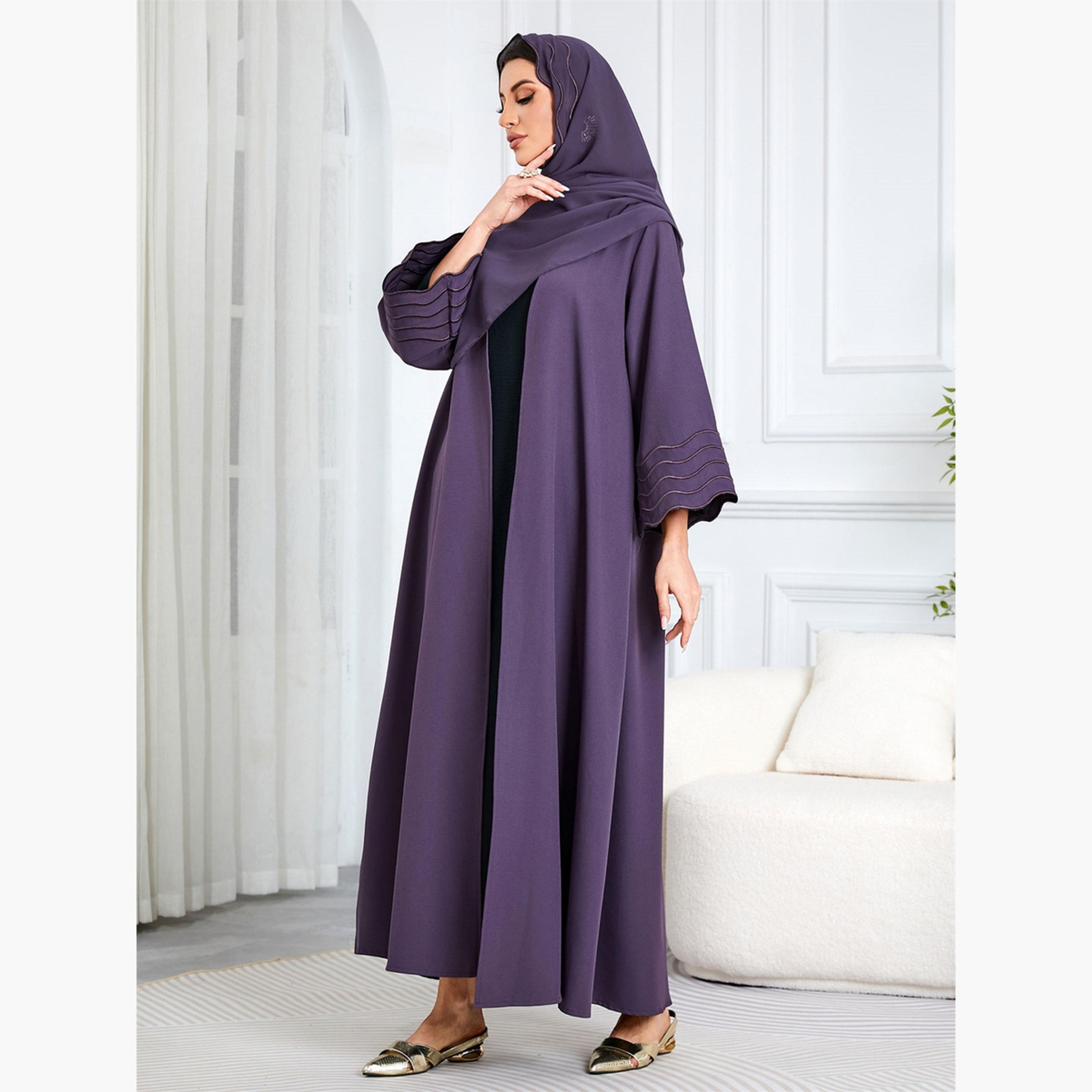 عباية بفتحة أمامية مع غطاء للرأس-women-arabicclothing-abayas-image-5
