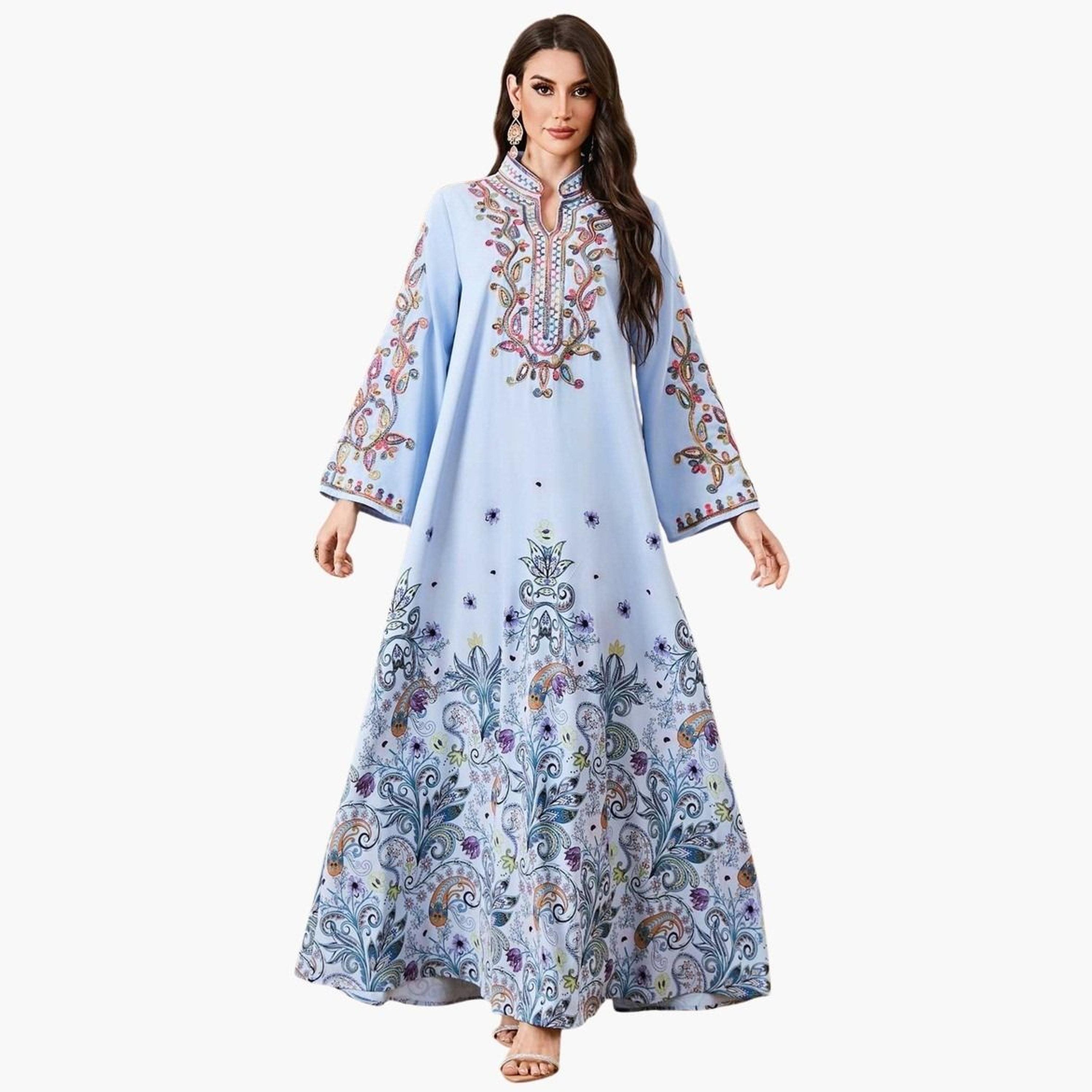 Take Two Women Floral Printed Embellished Jalabiya-women-arabicclothing-jalabiyas-image-1