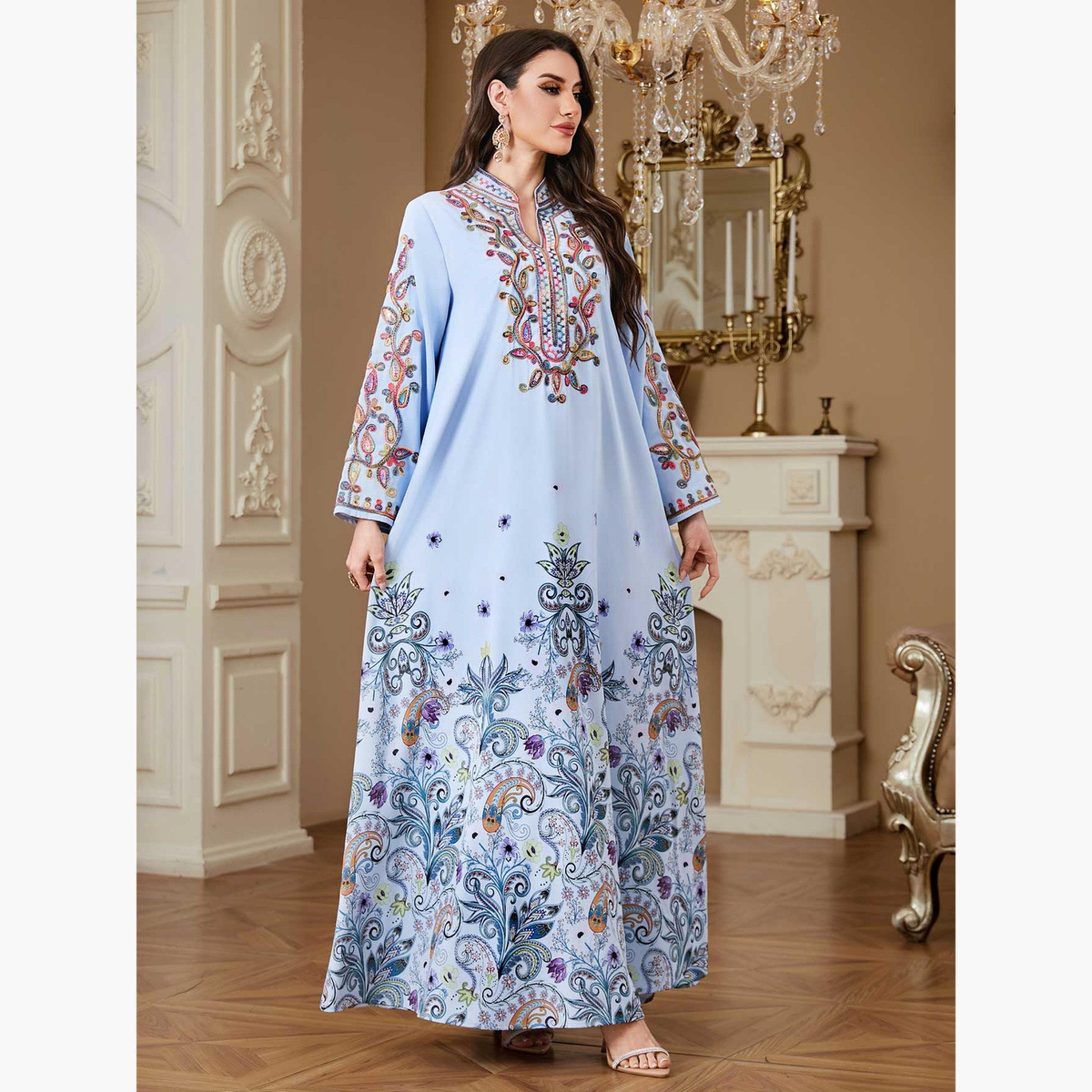 Take Two Women Floral Printed Embellished Jalabiya-women-arabicclothing-jalabiyas-image-3