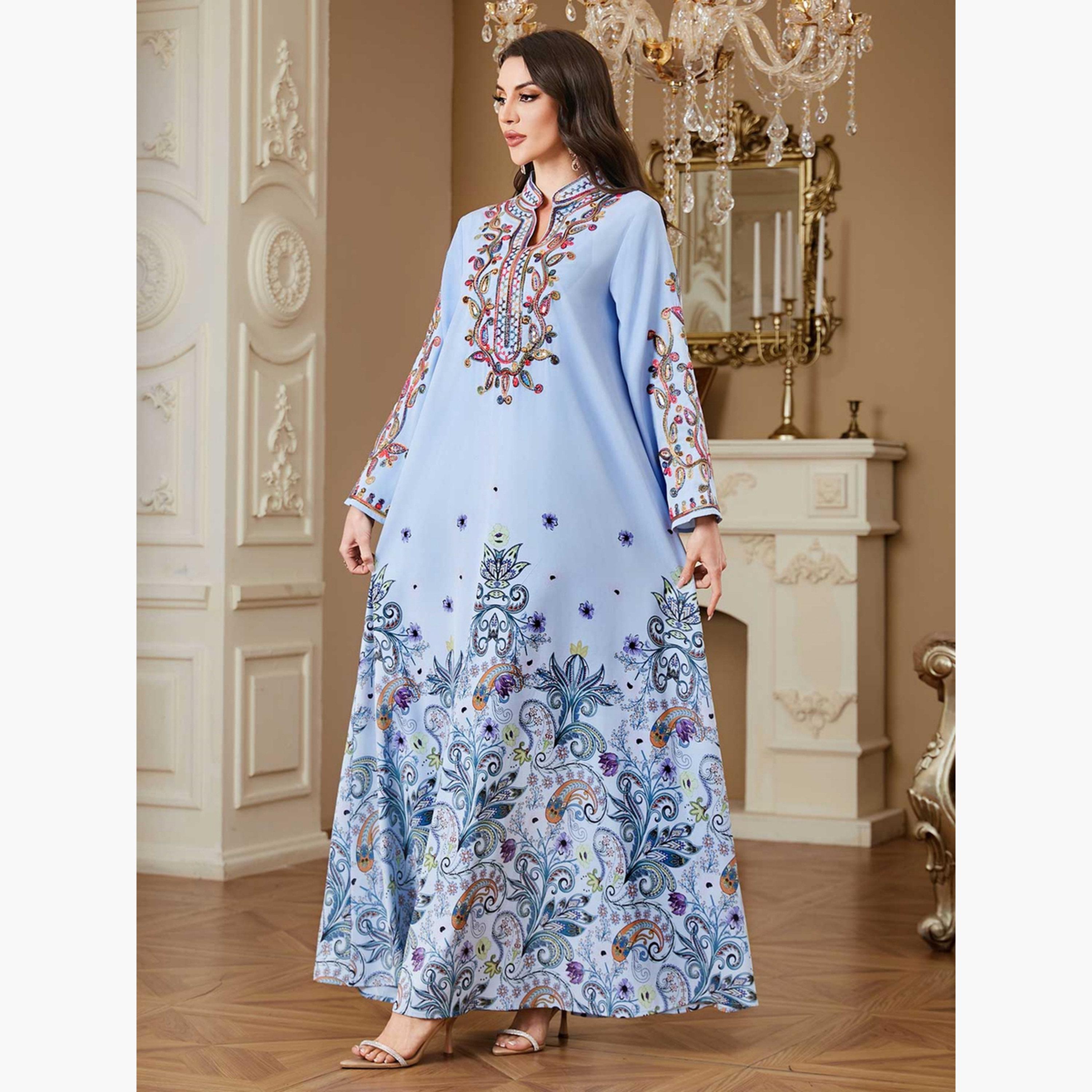 Take Two Women Floral Printed Embellished Jalabiya-women-arabicclothing-jalabiyas-image-5