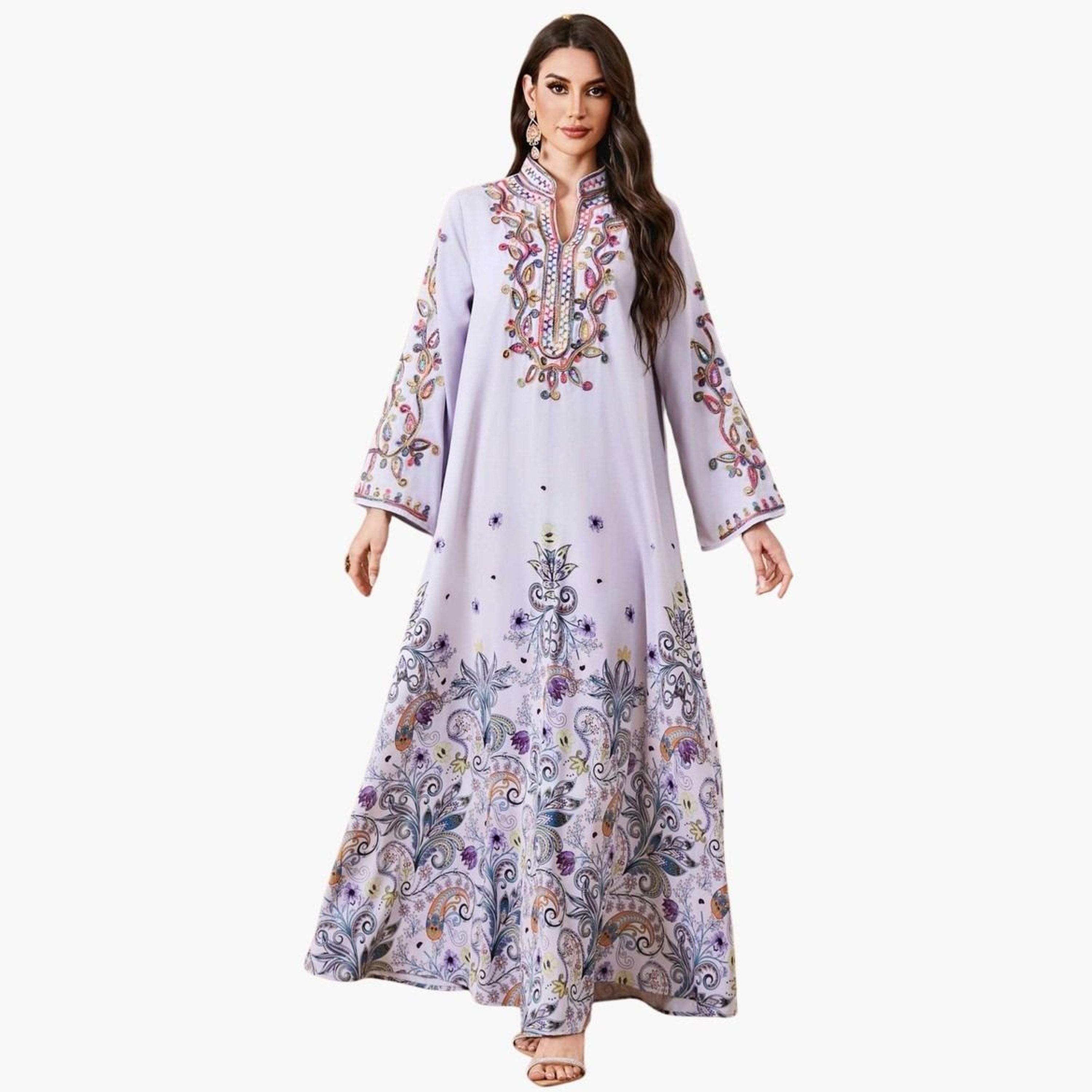 Take Two Women Floral Printed Embellished Jalabiya-women-arabicclothing-jalabiyas-image-1