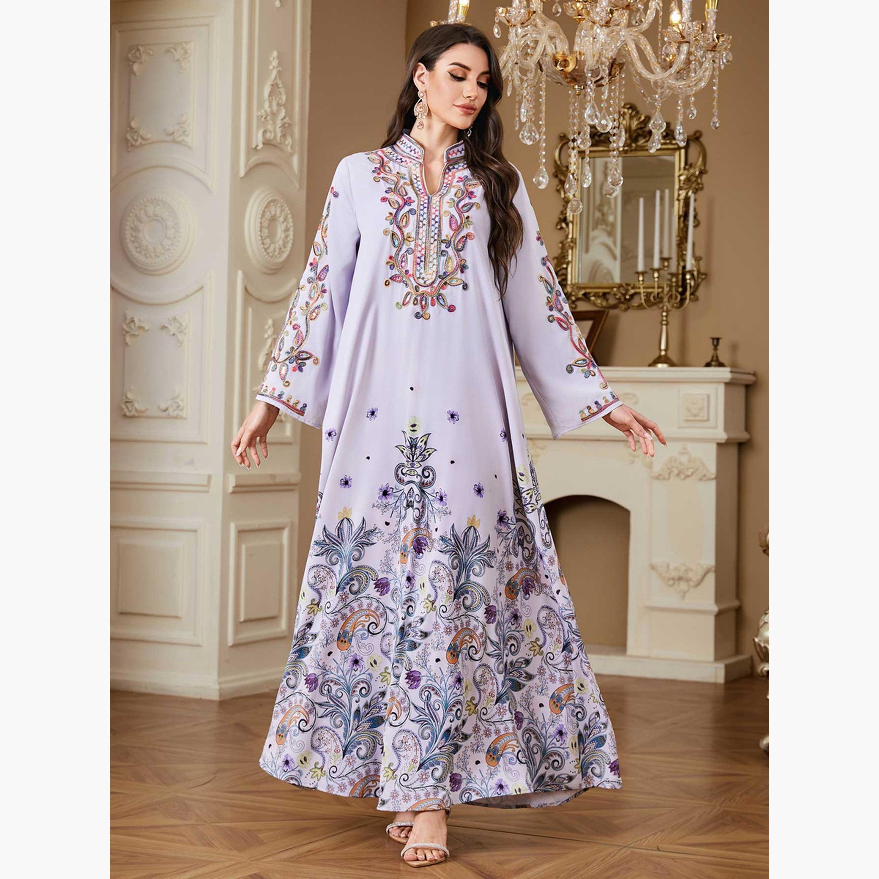 Take Two Women Floral Printed Embellished Jalabiya-women-arabicclothing-jalabiyas-image-3