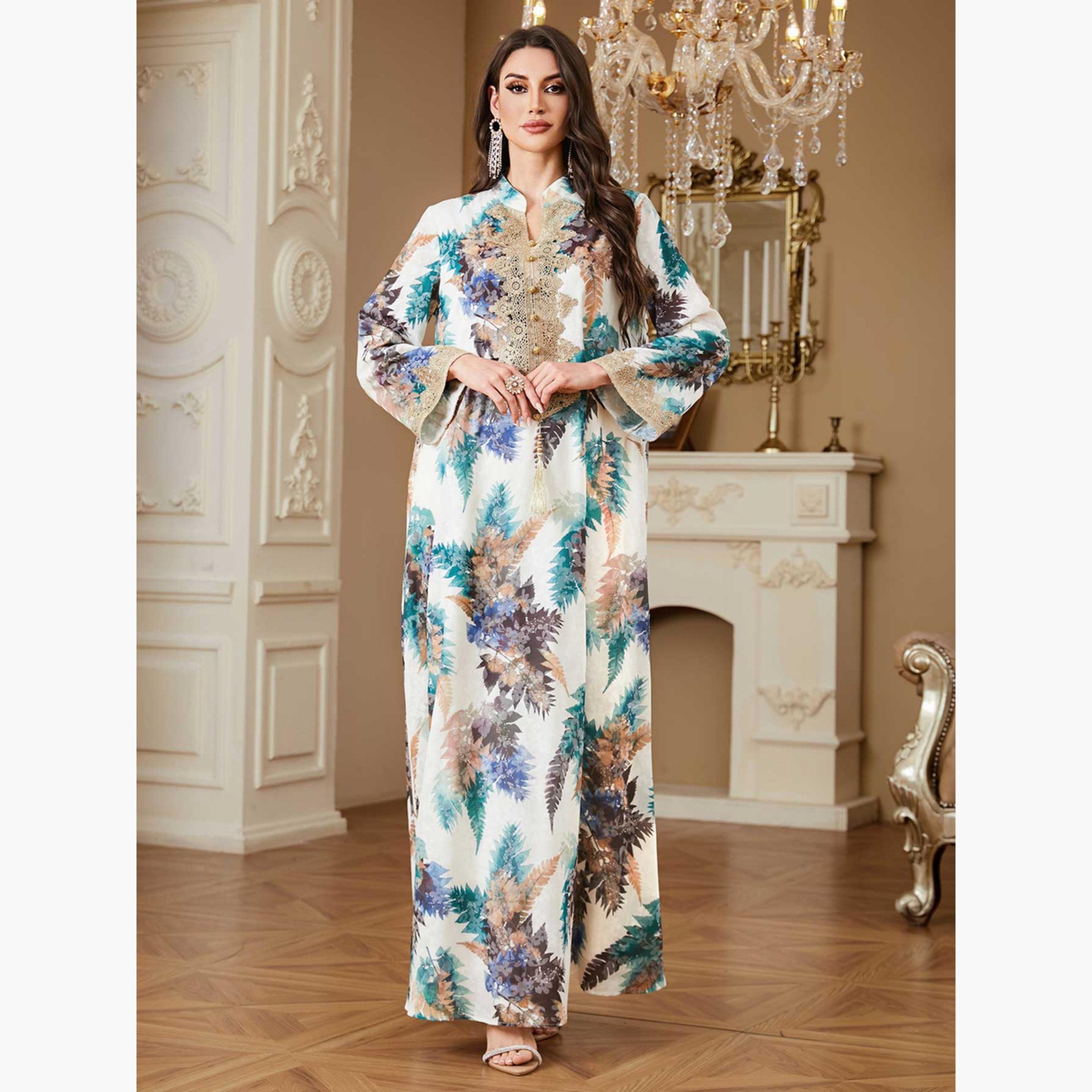 Take Two Women Floral Printed Embellished Jalabiya-women-arabicclothing-jalabiyas-image-4