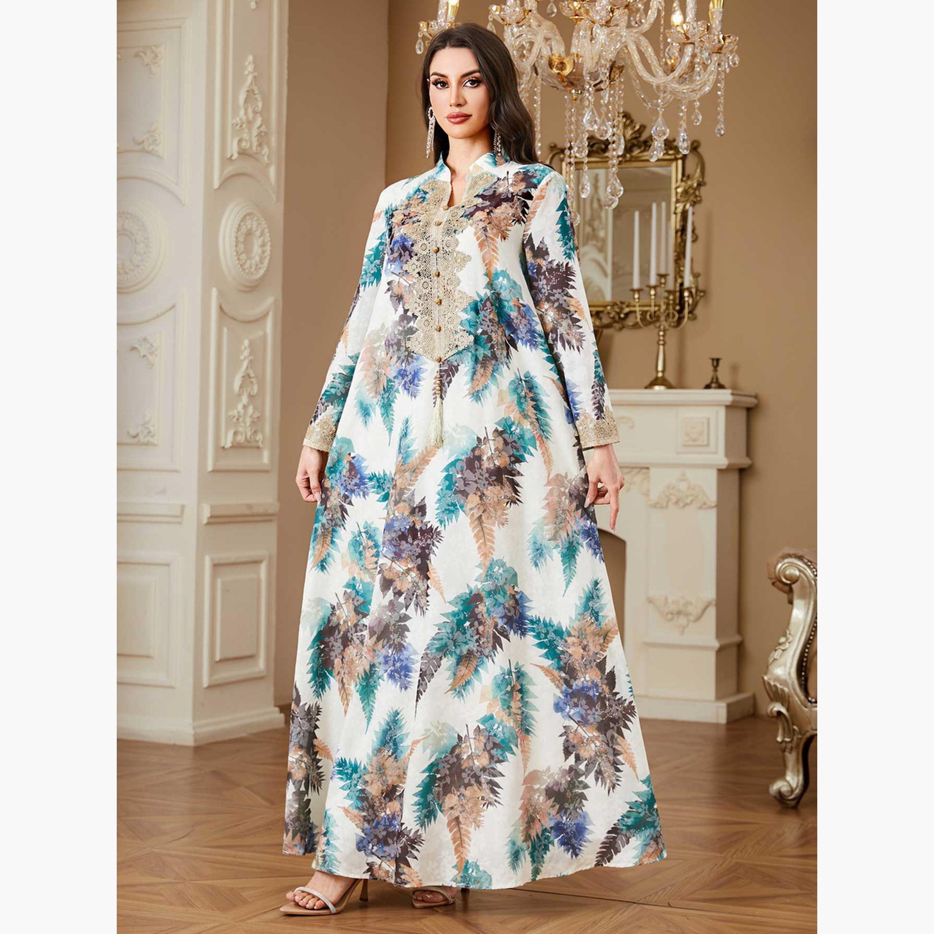 Take Two Women Floral Printed Embellished Jalabiya-women-arabicclothing-jalabiyas-image-5