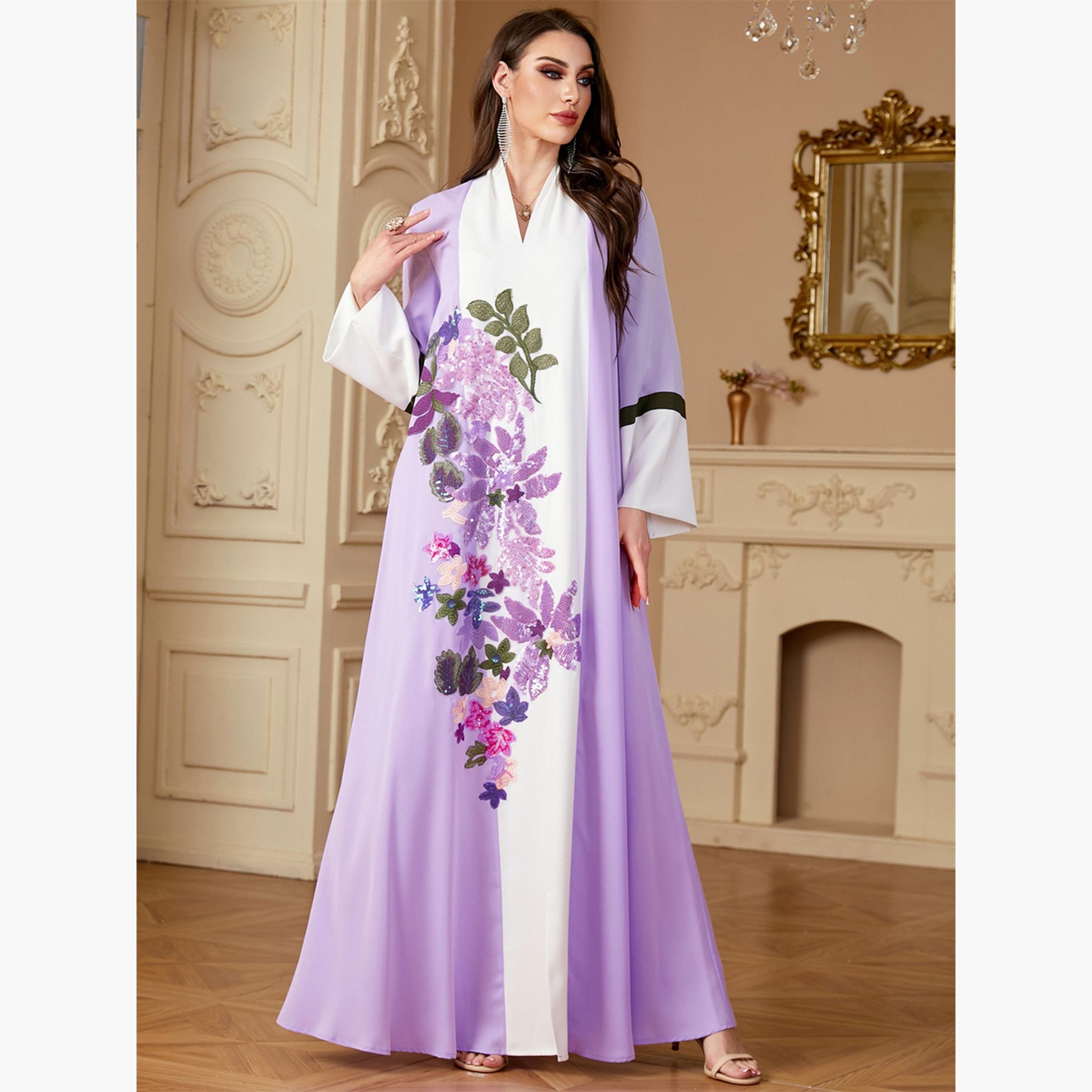 جلابية بحزام وتفاصيل رقعة ترتر-women-arabicclothing-jalabiyas-image-6
