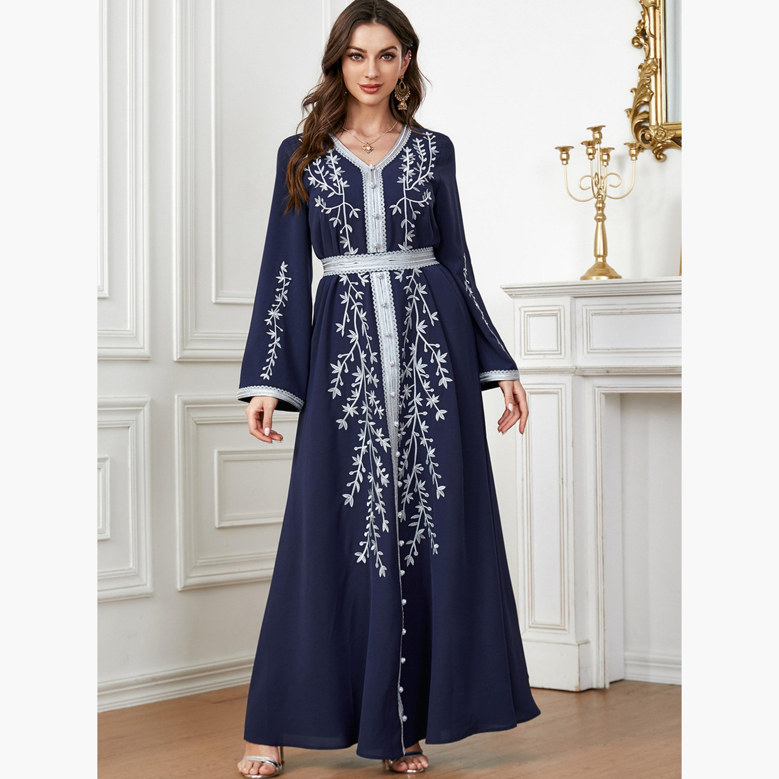 جلابية مطرزة بحزام-women-arabicclothing-jalabiyas-image-2