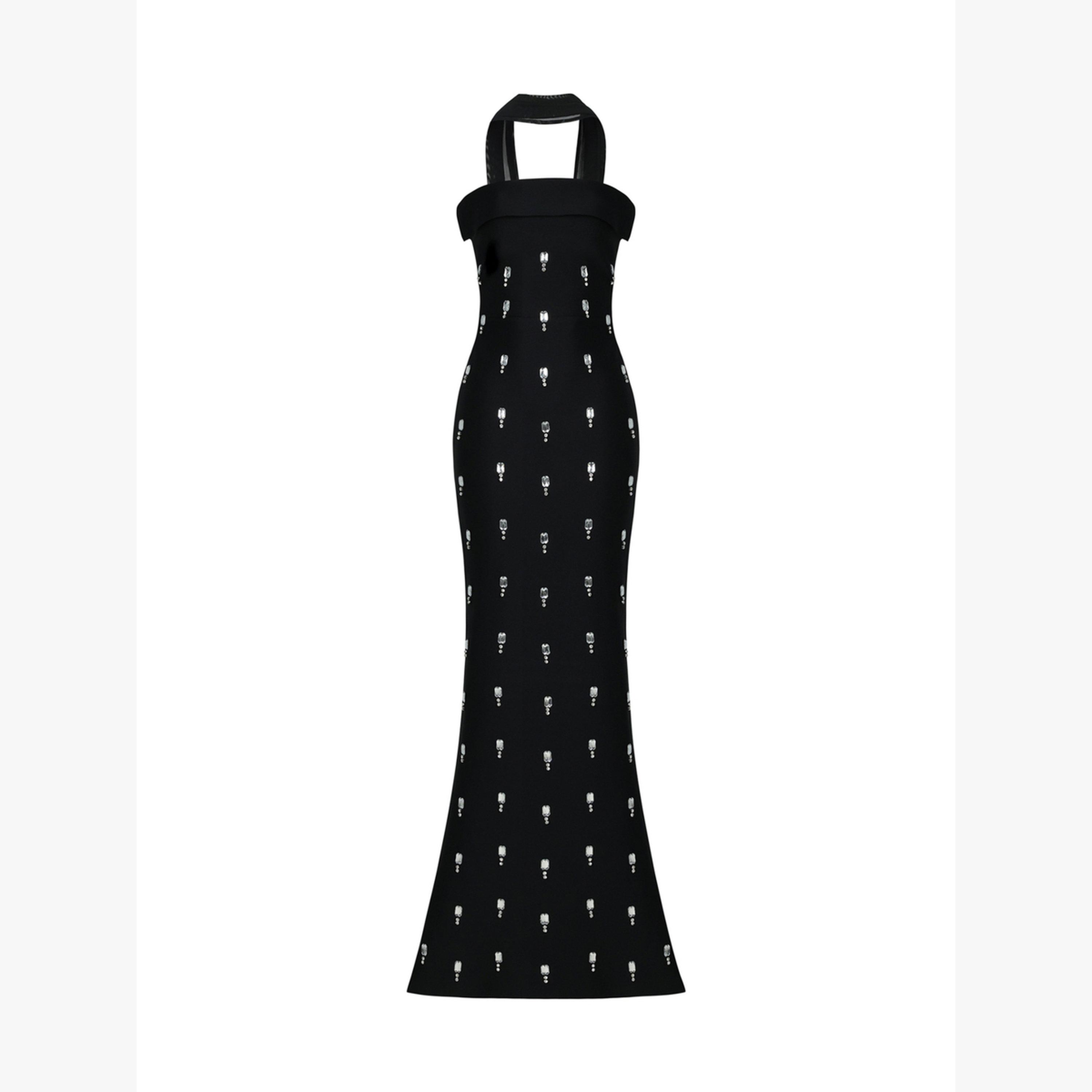 Bella Barnett X Styli Women Halter Neck Embellished Sheath Maxi Dress-women-clothing-dresses-image-2