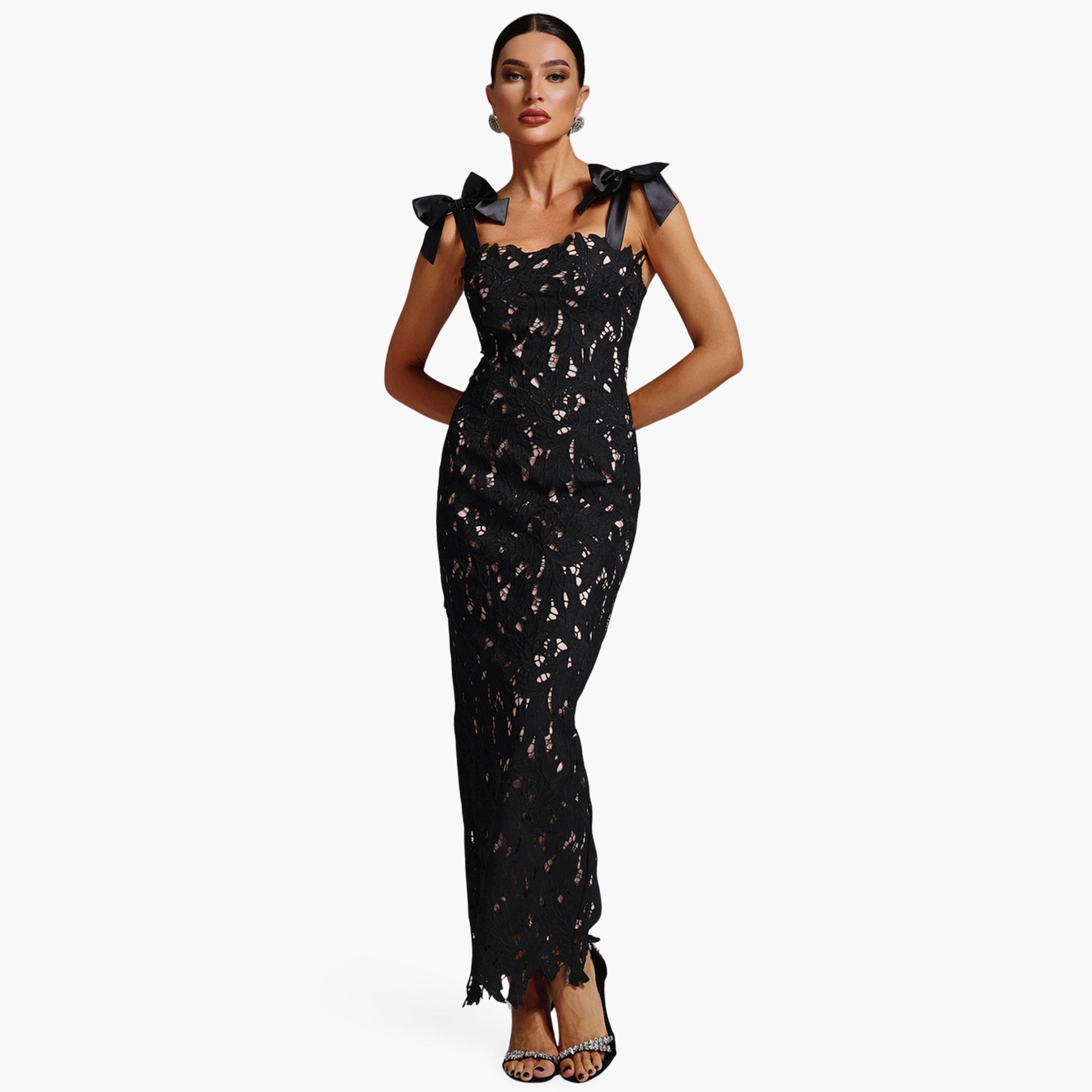 فستان طويل بلا أكمام مع أربطة-women-clothing-dresses-image-1