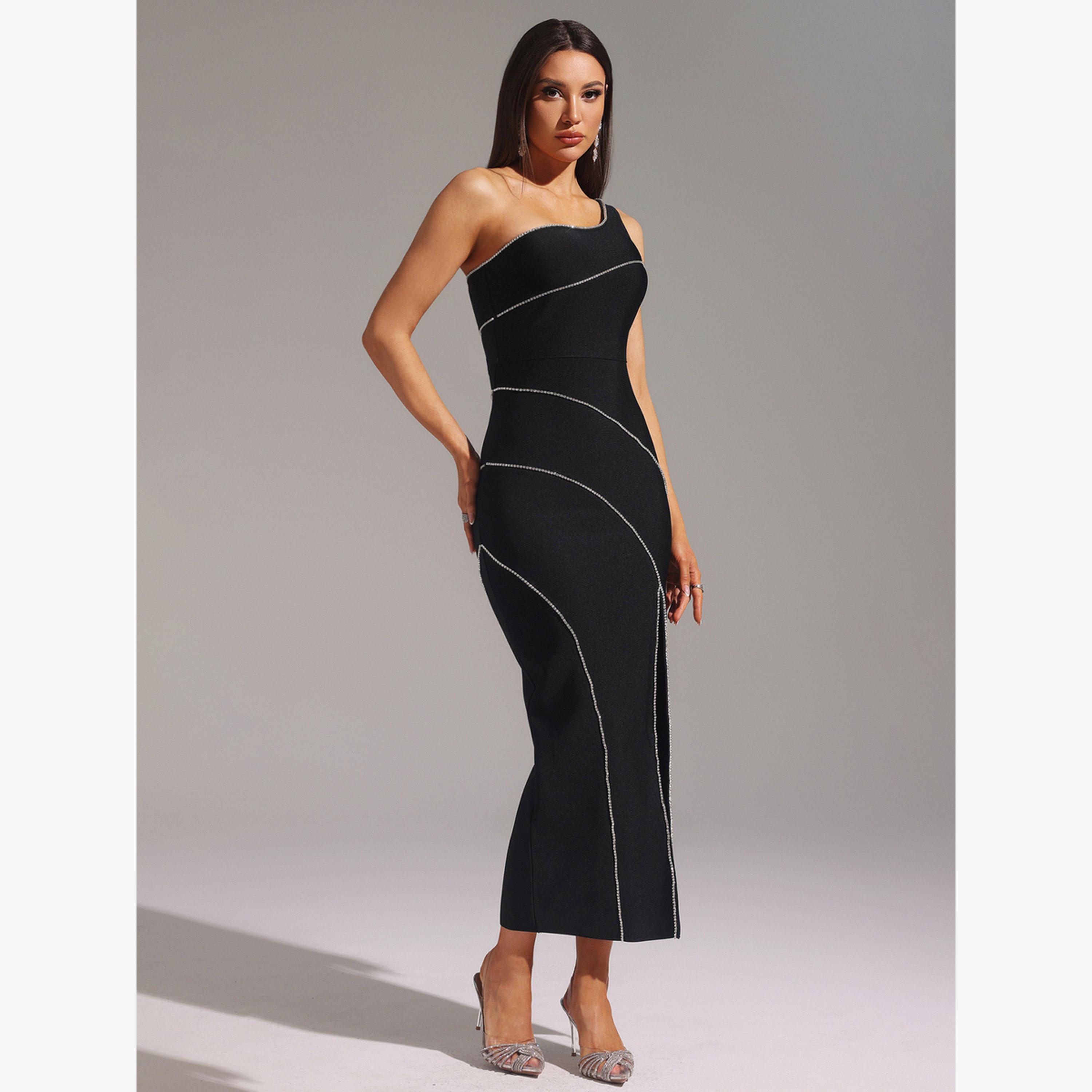 Bella Barnett X Styli Women Solid One Shoulder High Slit Maxi Dress-women-clothing-dresses-image-4