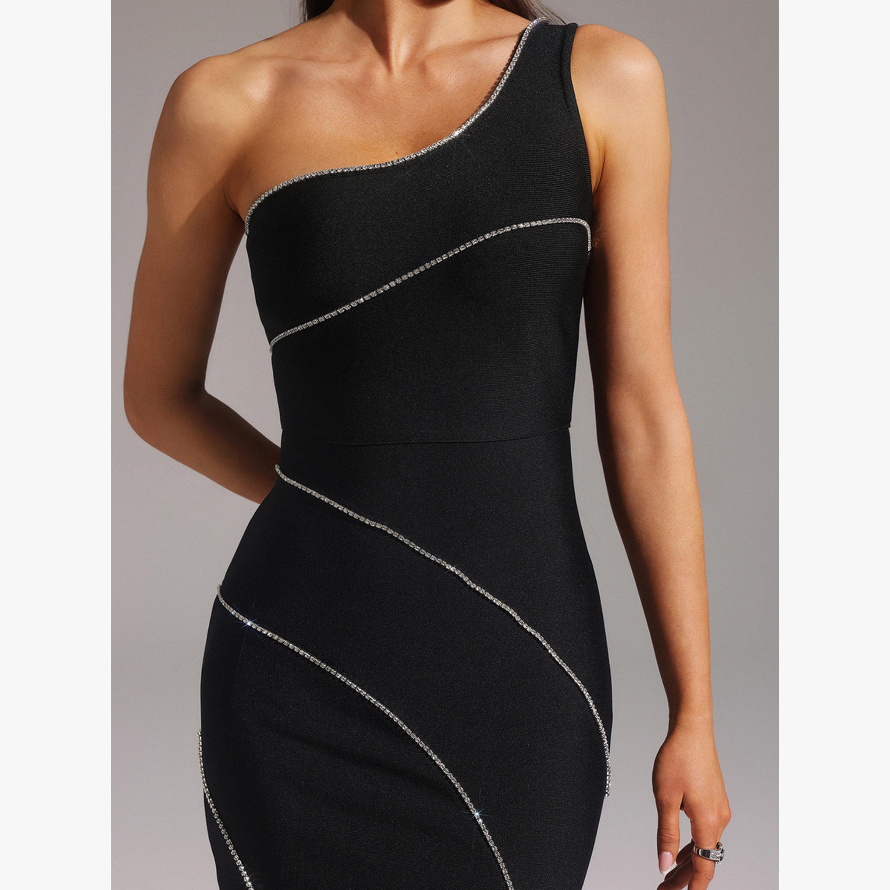Bella Barnett X Styli Women Solid One Shoulder High Slit Maxi Dress-women-clothing-dresses-image-5