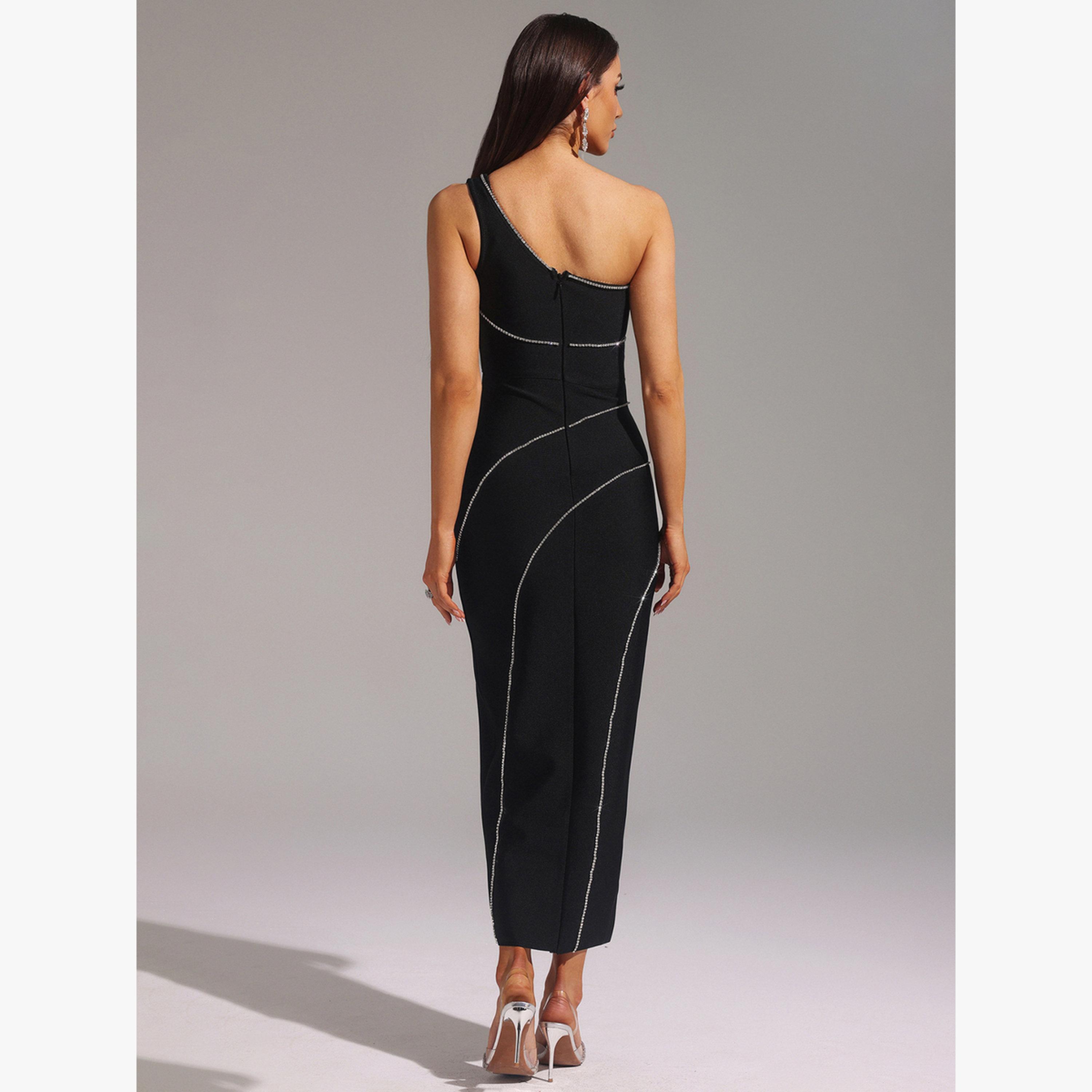 Bella Barnett X Styli Women Solid One Shoulder High Slit Maxi Dress-women-clothing-dresses-image-6
