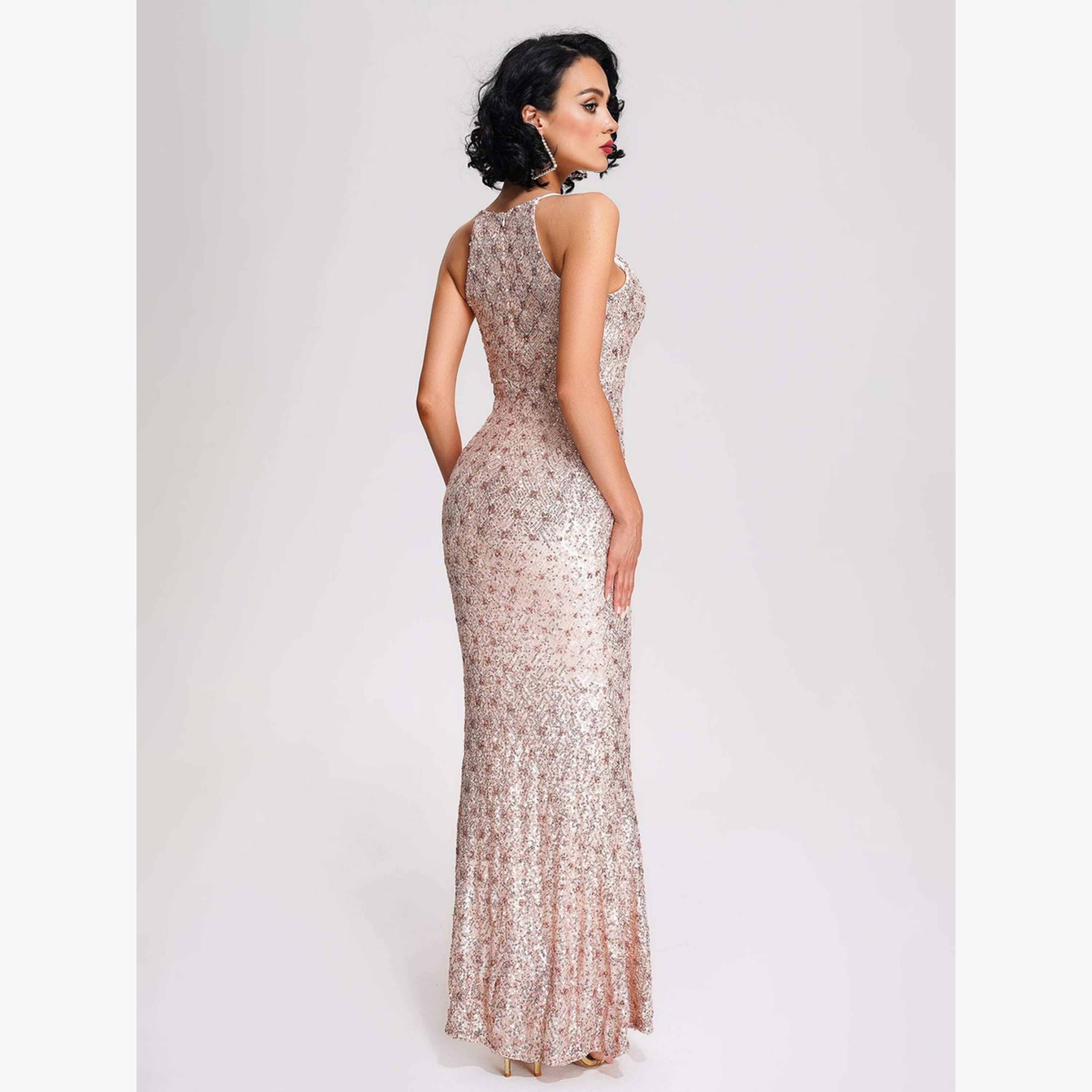 فستان طويل بياقة هولتر وتفاصيل مقصوصة-women-clothing-dresses-image-6