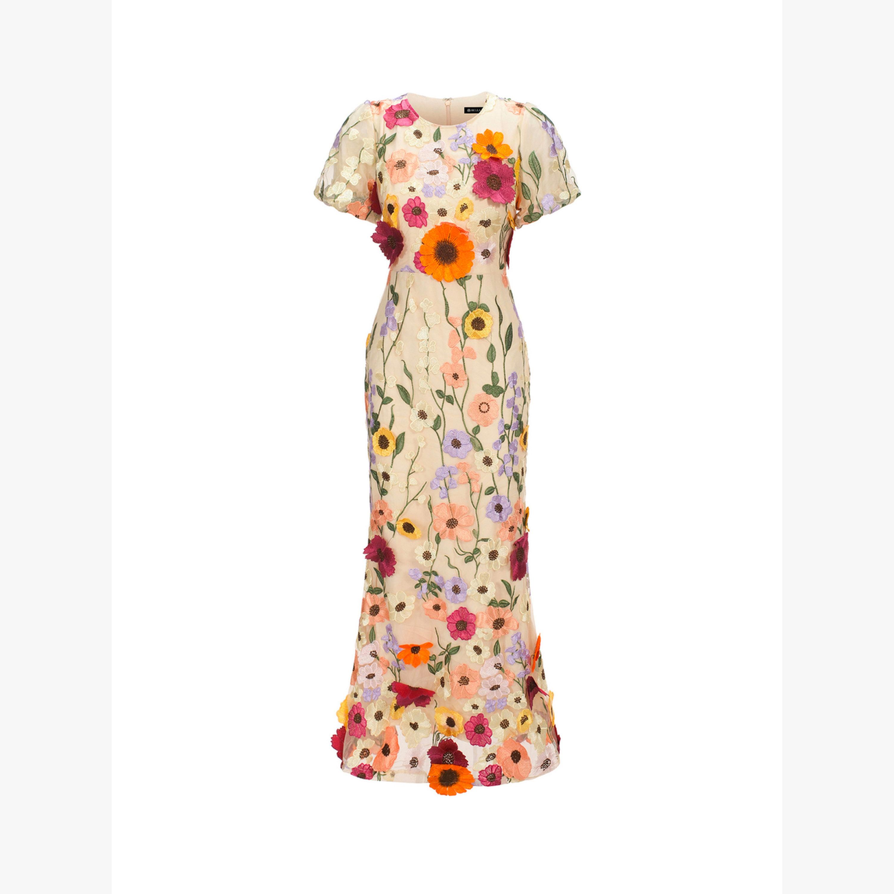 فستان سهرة ميدي مُطرّز بزهور-women-clothing-dresses-image-2