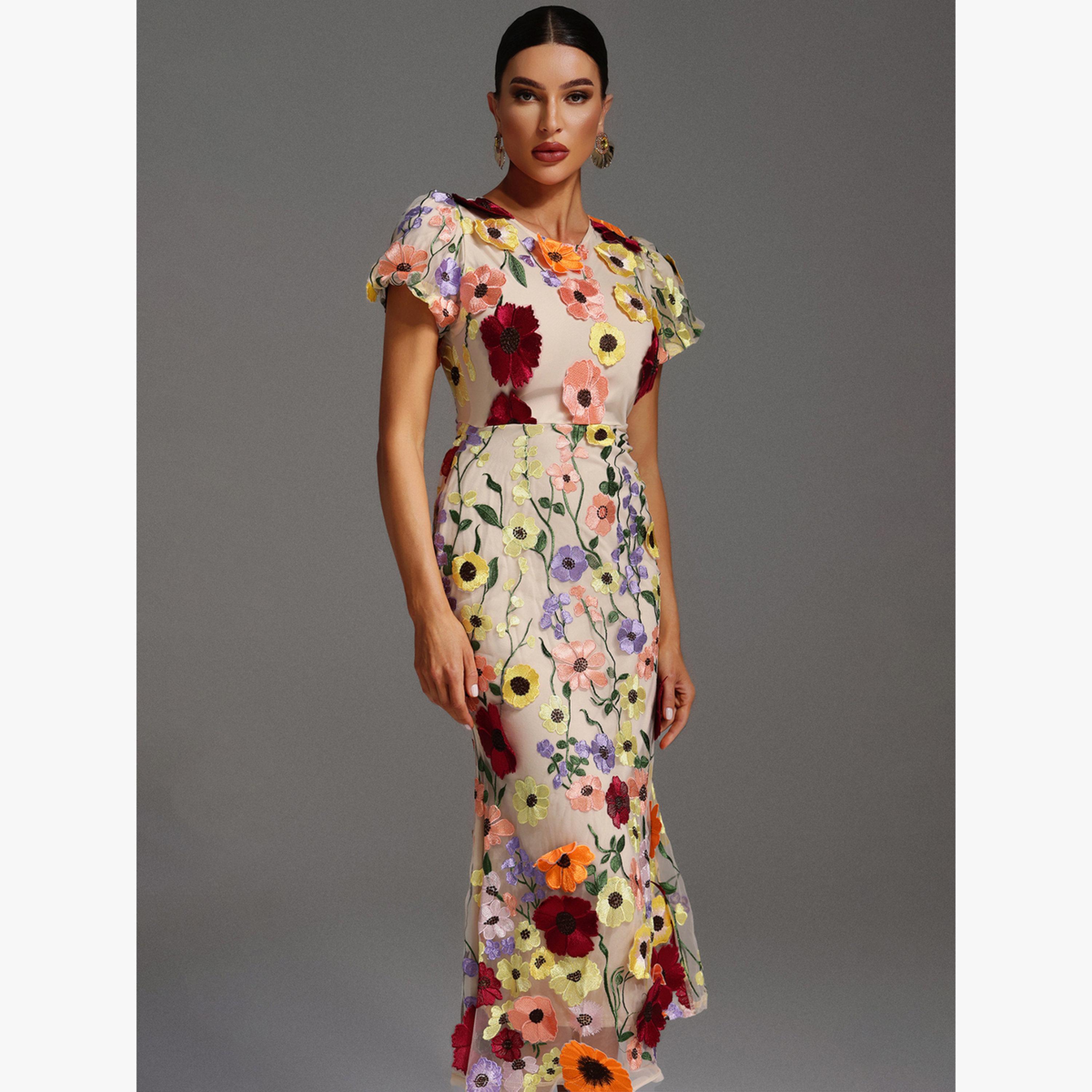 فستان سهرة ميدي مُطرّز بزهور-women-clothing-dresses-image-4