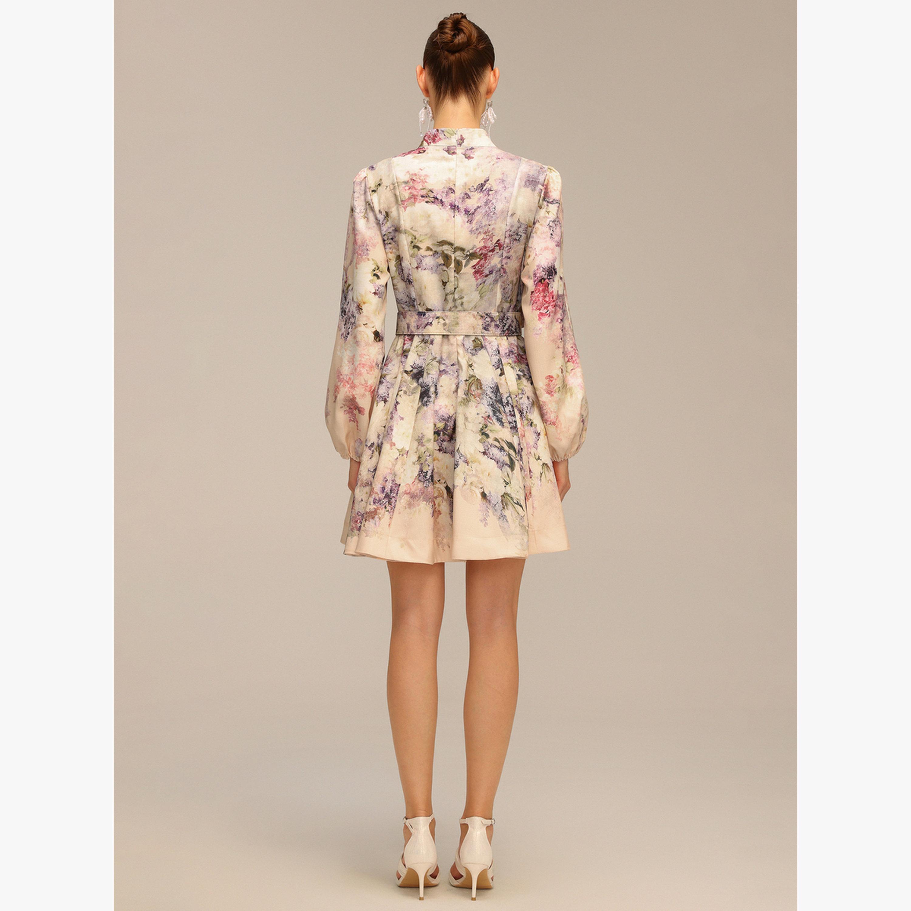 Bella Barnett X Styli Women Floral Print Button Front Belted Mini Dress-women-clothing-dresses-image-6