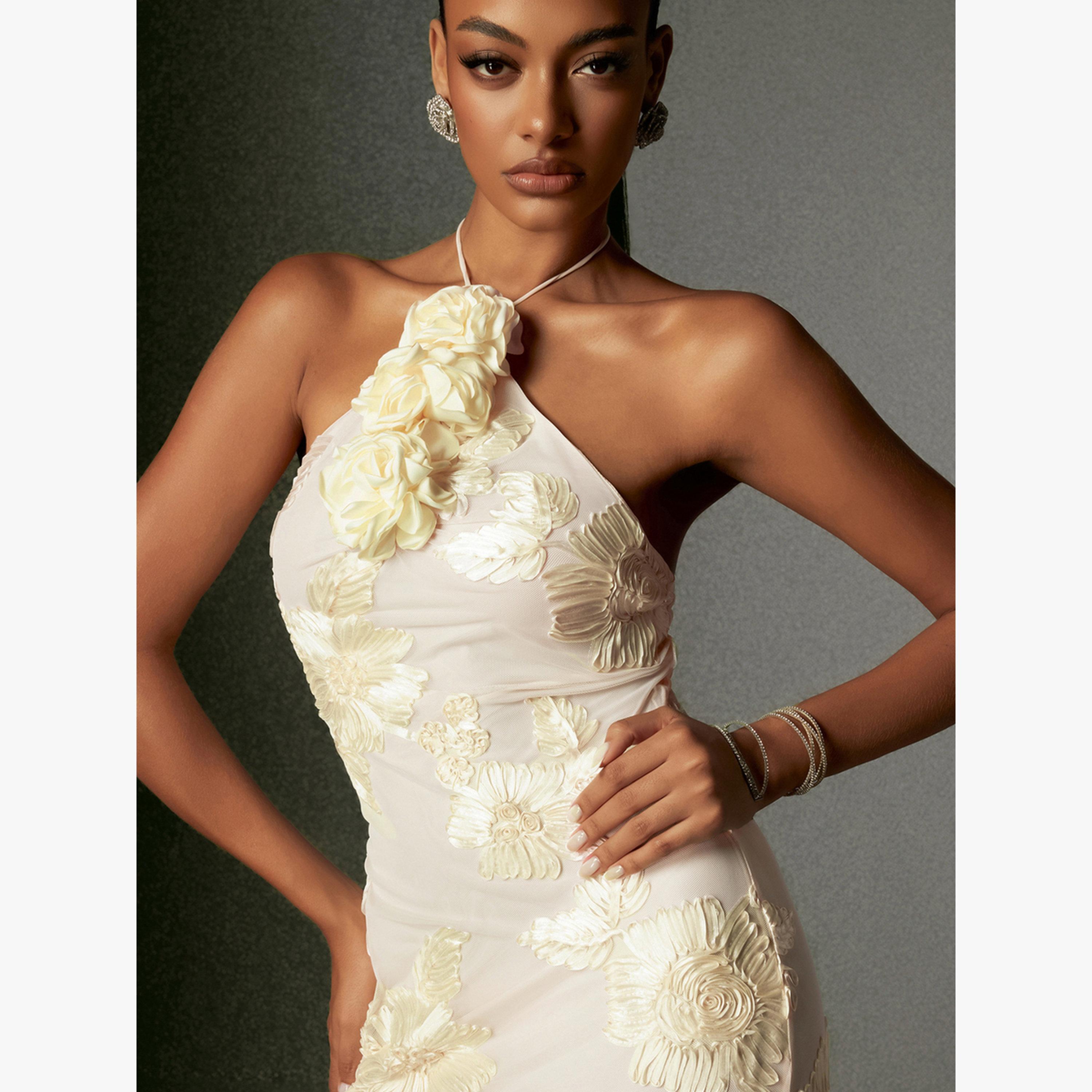 Bella Barnett X Styli Women Flower Halter Neck Mesh Maxi Dress-women-clothing-dresses-image-5