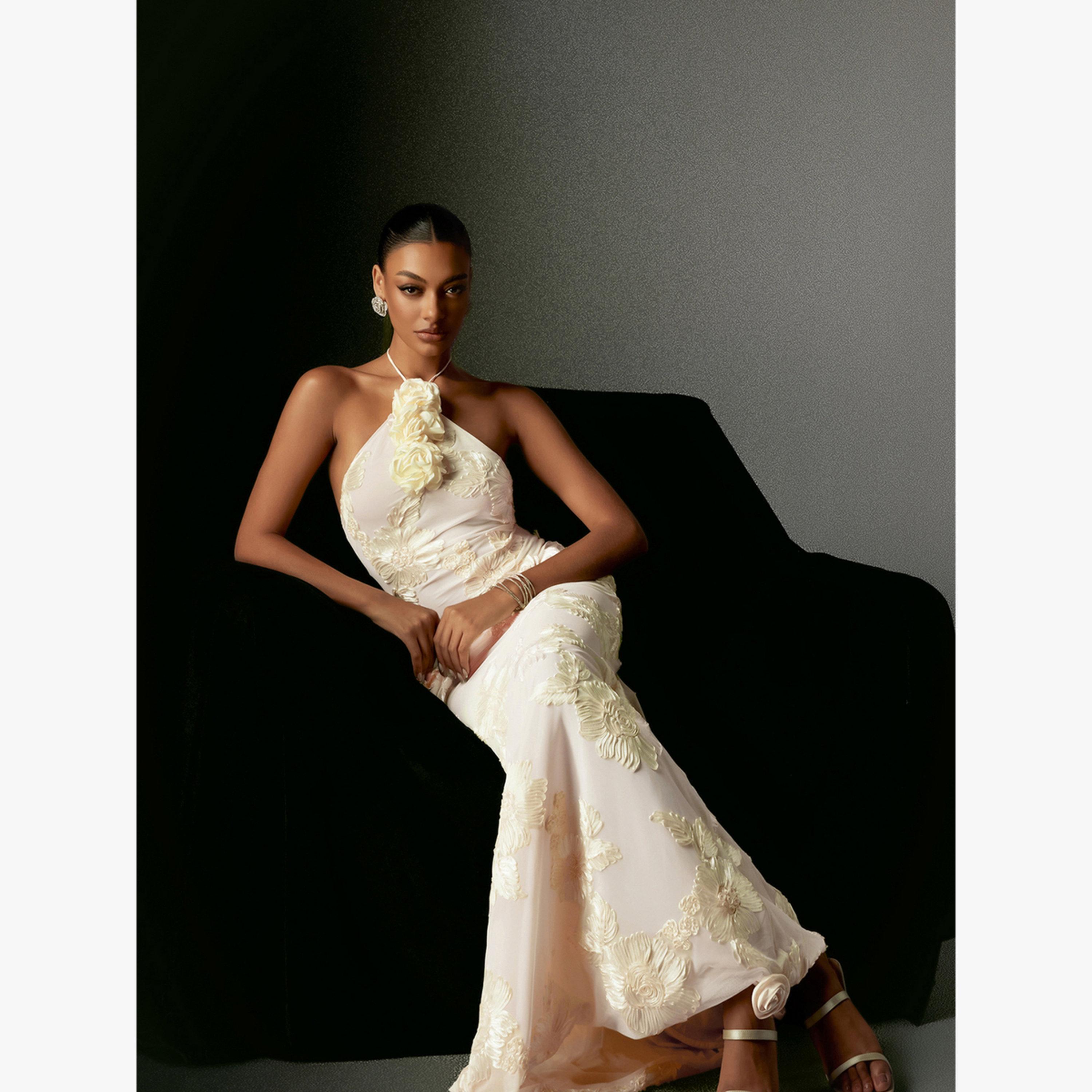 Bella Barnett X Styli Women Flower Halter Neck Mesh Maxi Dress-women-clothing-dresses-image-6