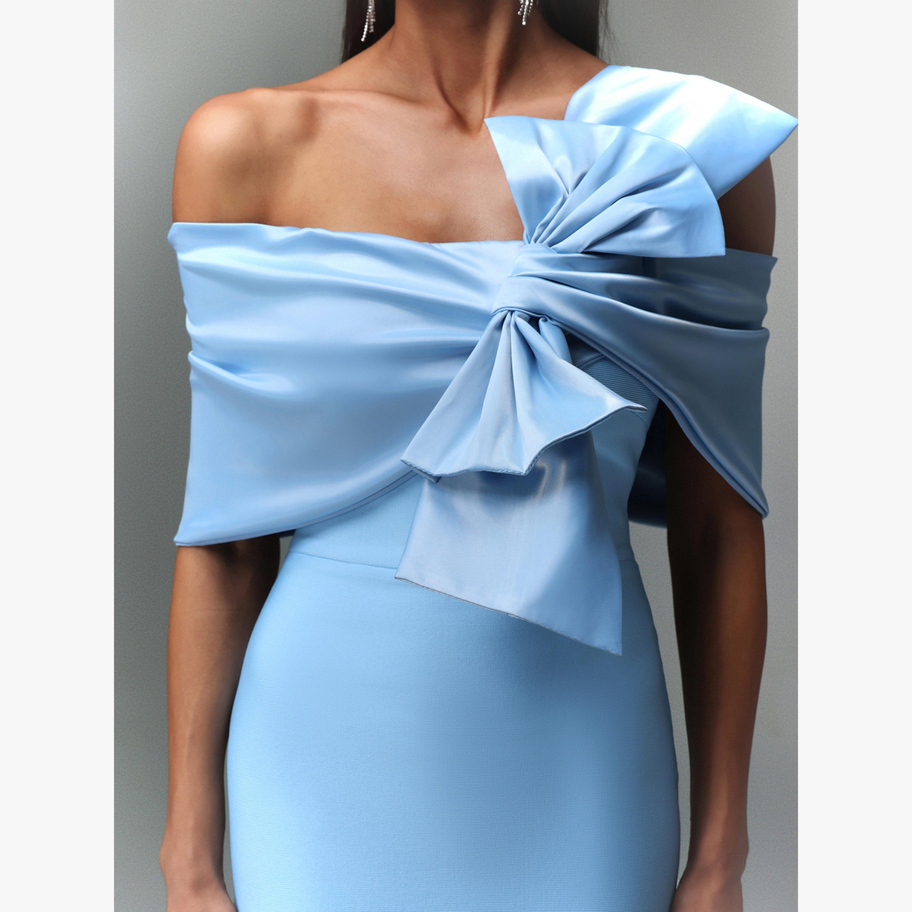 Bella Barnett X Styli Women Off Shoulder Bow Bodycon Maxi Dress-women-clothing-dresses-image-5
