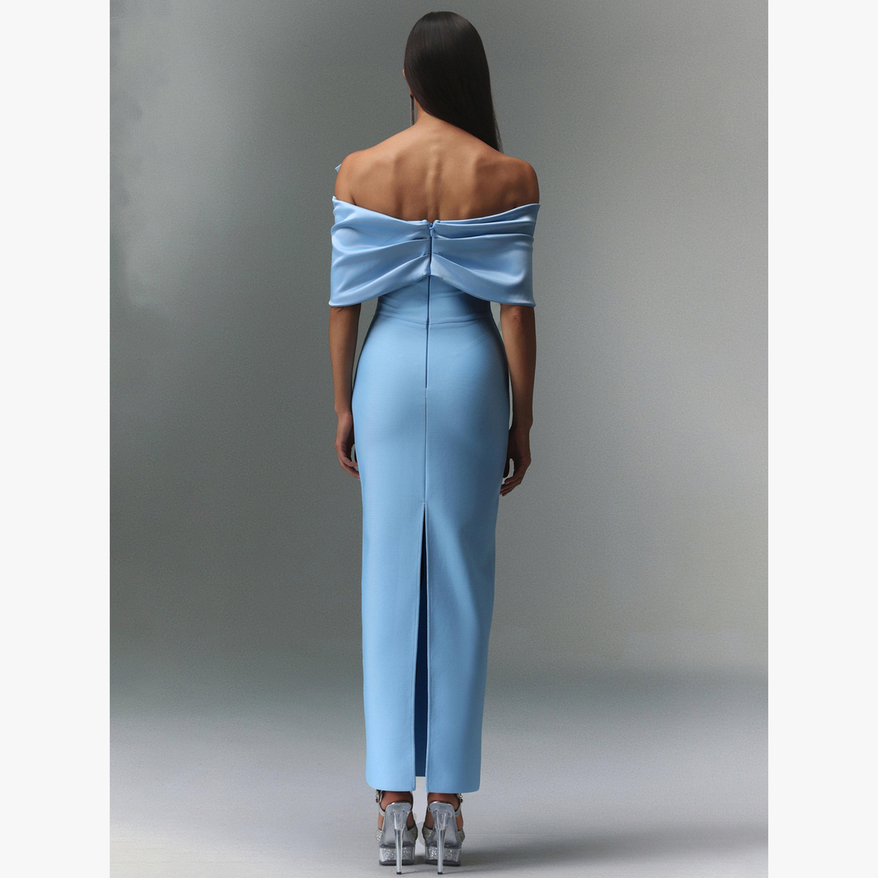 Bella Barnett X Styli Women Off Shoulder Bow Bodycon Maxi Dress-women-clothing-dresses-image-6