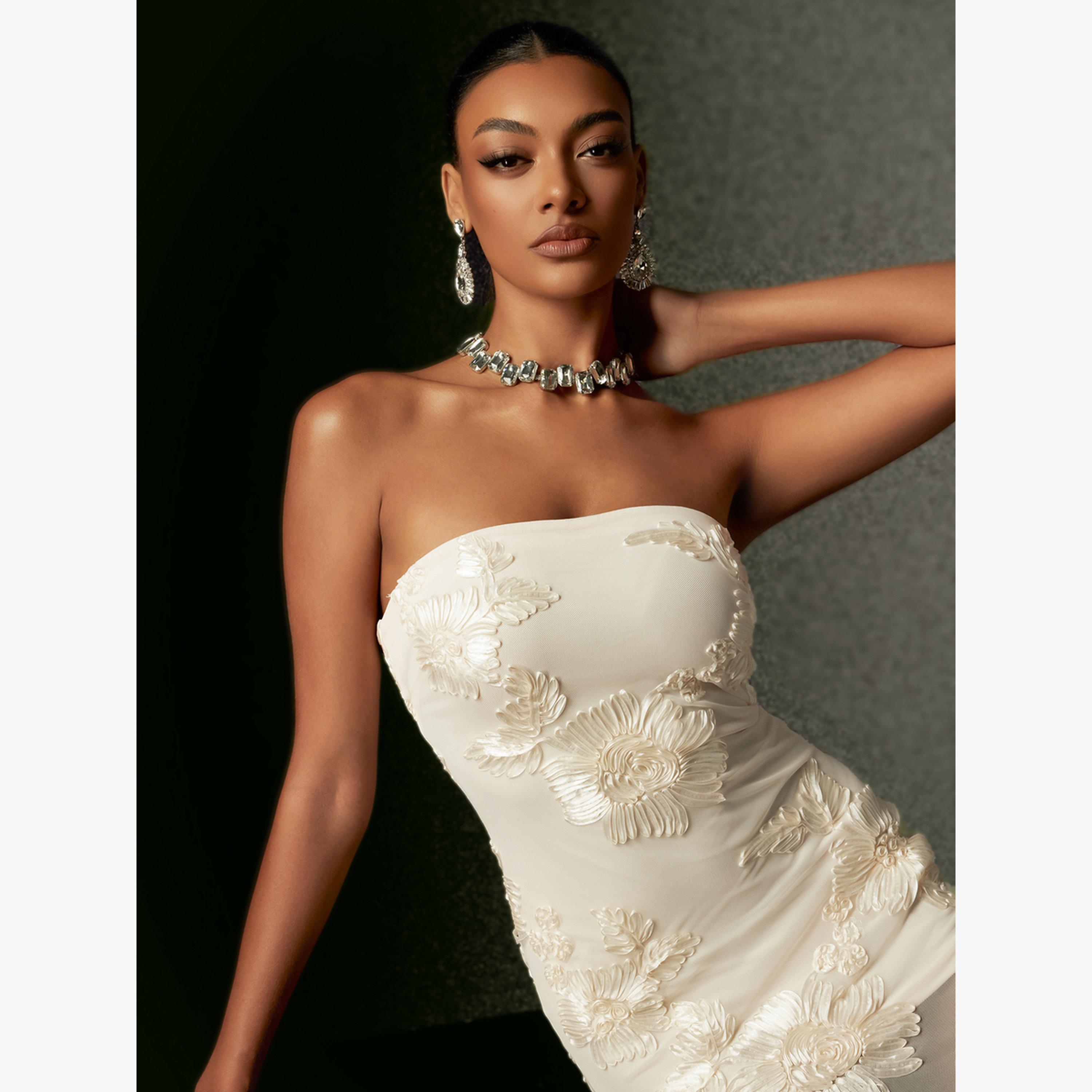 Bella Barnett X Styli Women Strapless Embroidery Flower Mesh Maxi Dress-women-clothing-dresses-image-5