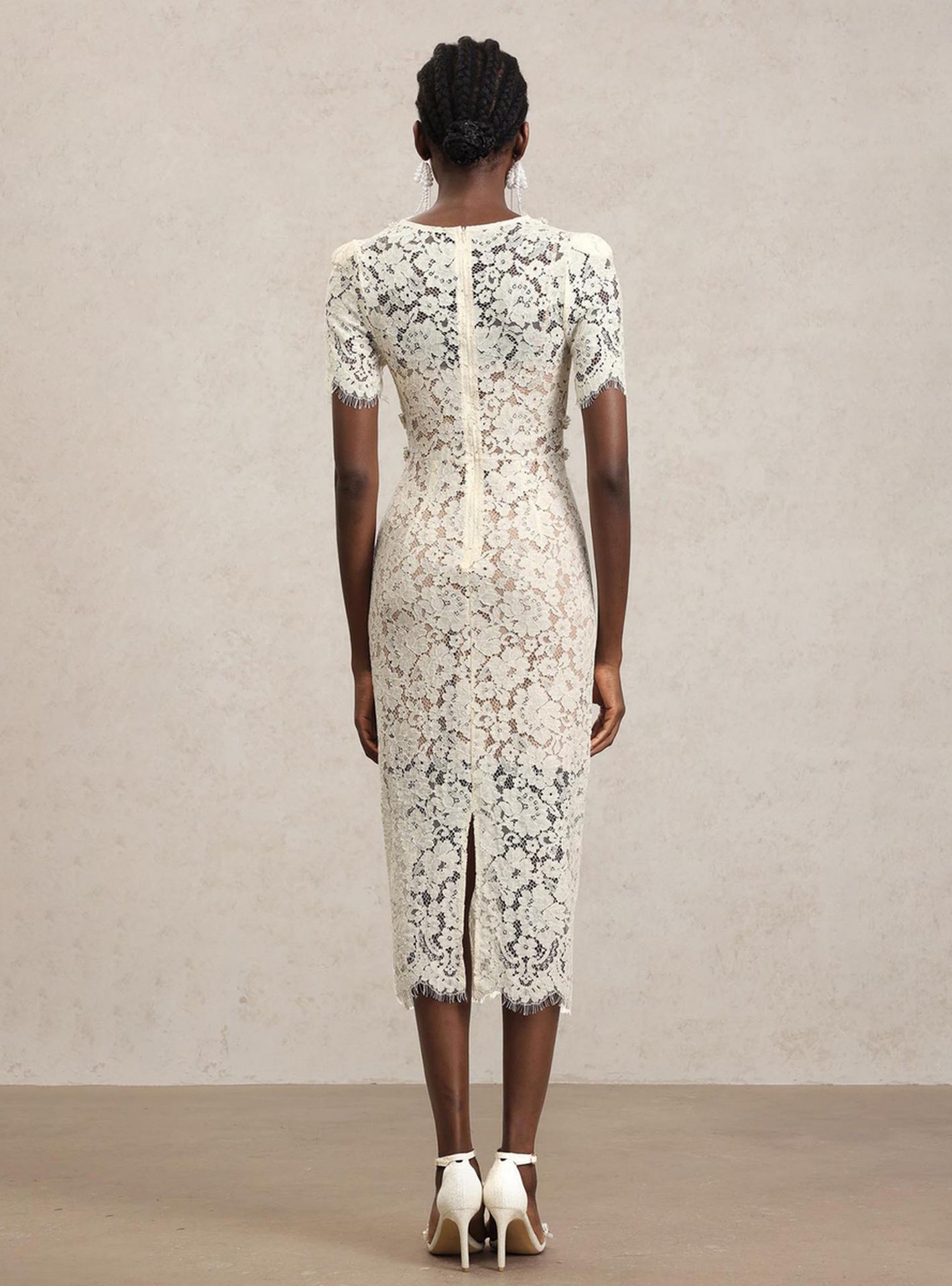 Buy Bella Barnett X Styli Women V Neck Lace Midi Dress Online | Centrepoint Qatar Buy Bella Barnett X Styli Women V Neck Lace Midi Dress Online | Centrepoint Qatar