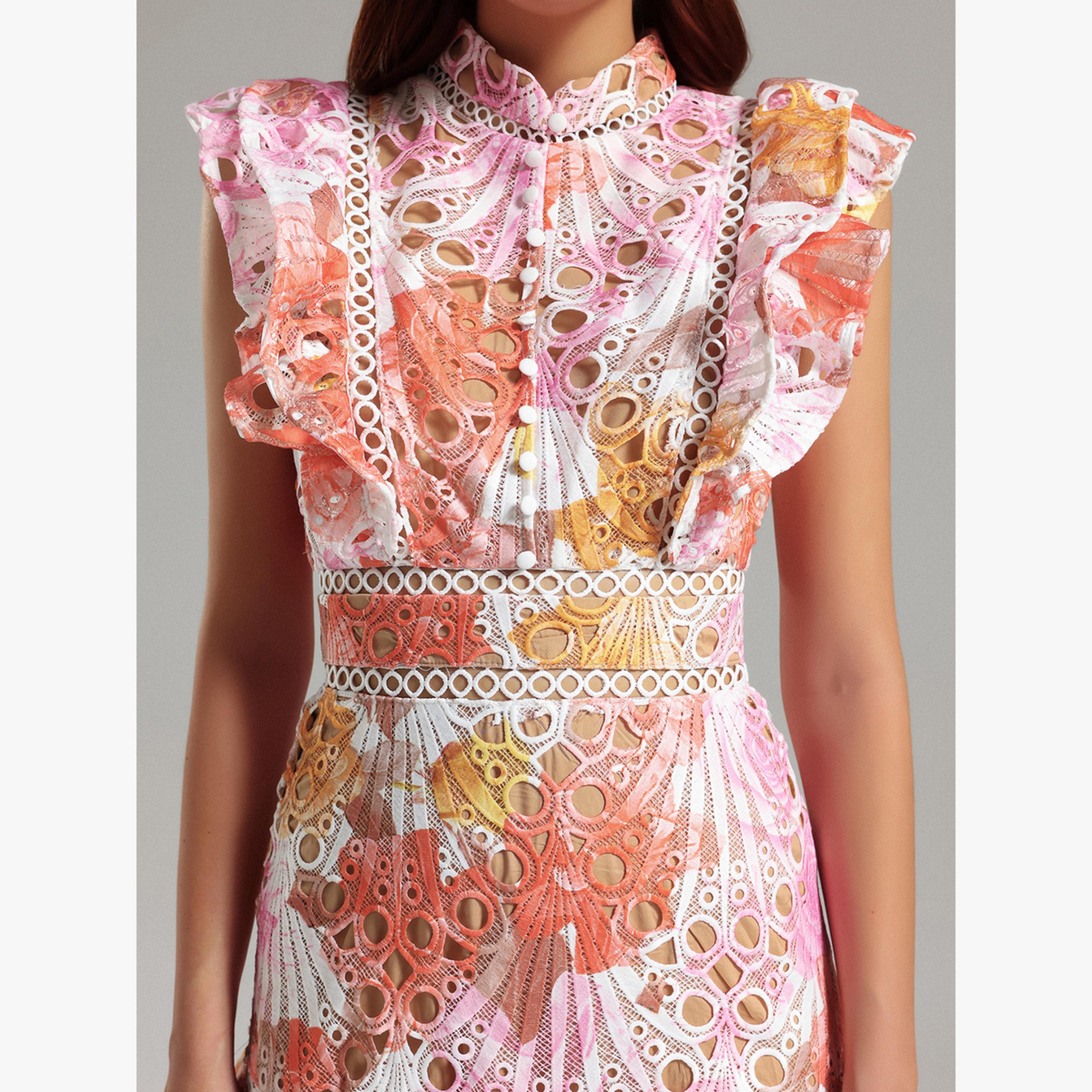 فستان ميدي بلا أكمام وتفاصيل دانتيل مزين بزهور-women-clothing-dresses-image-6