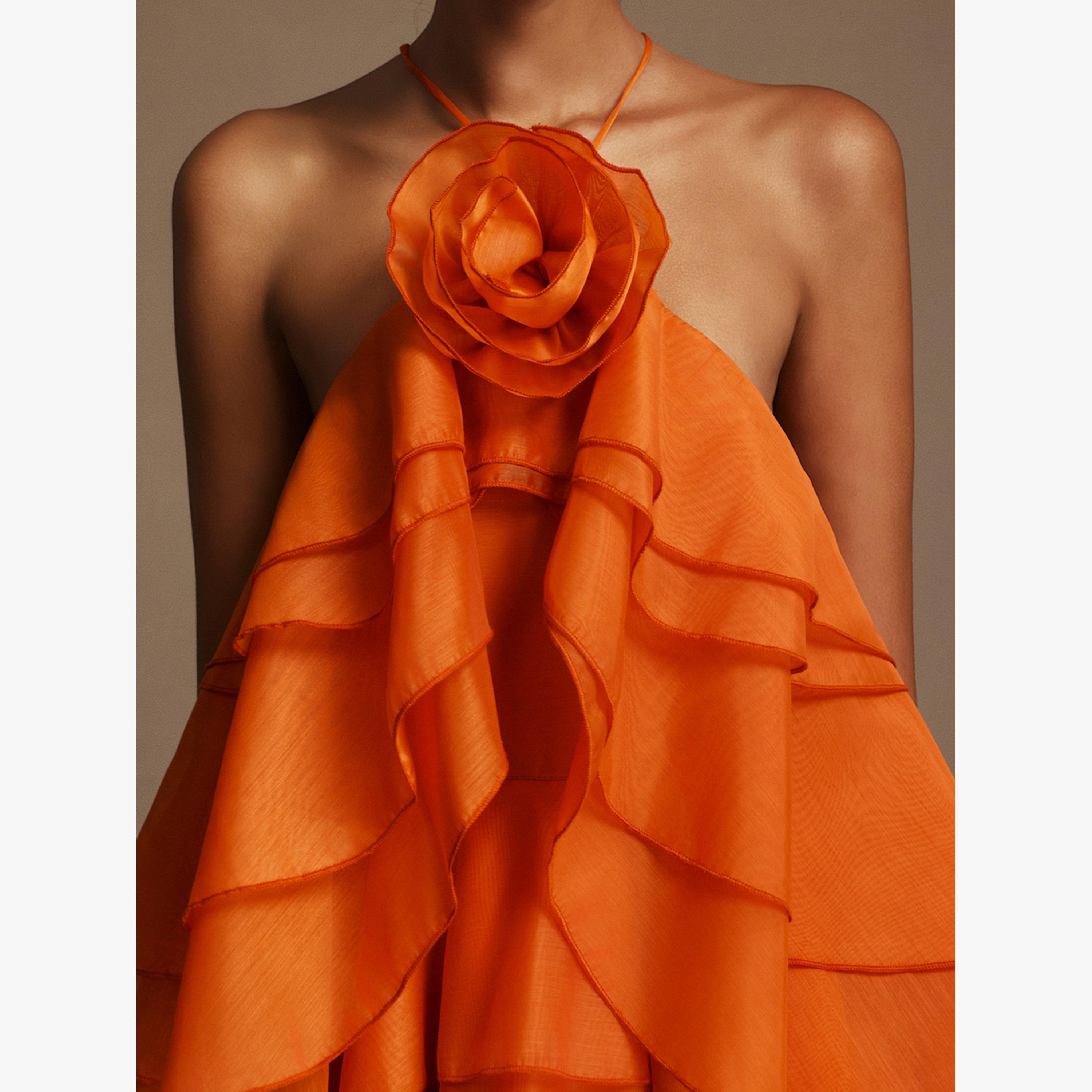 فستان طويل بطبقات وياقة هولتر مع كشكش-women-clothing-dresses-image-6