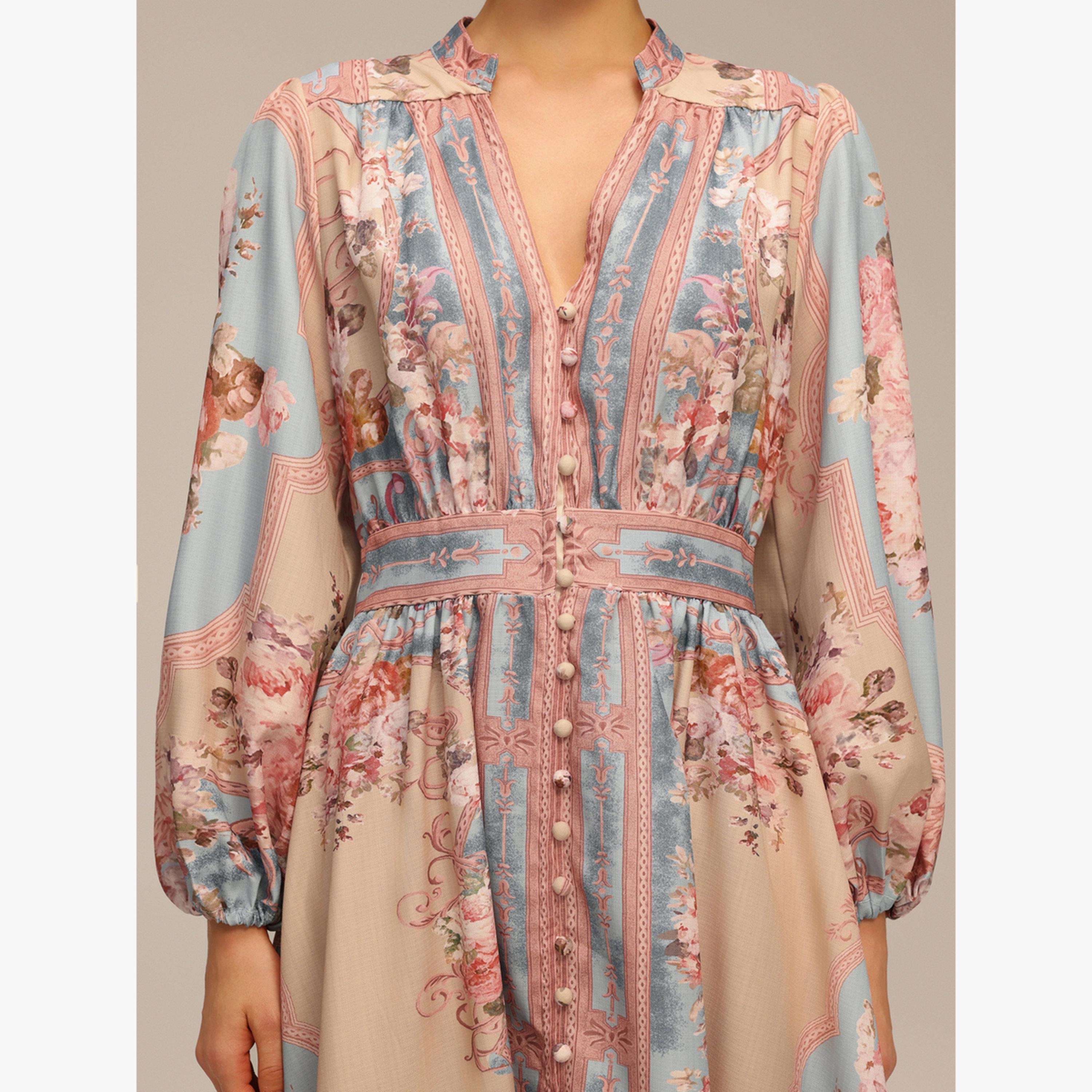 Bella Barnett X Styli Women Floral Print Lantern Sleeve Maxi Dress-women-clothing-dresses-image-5