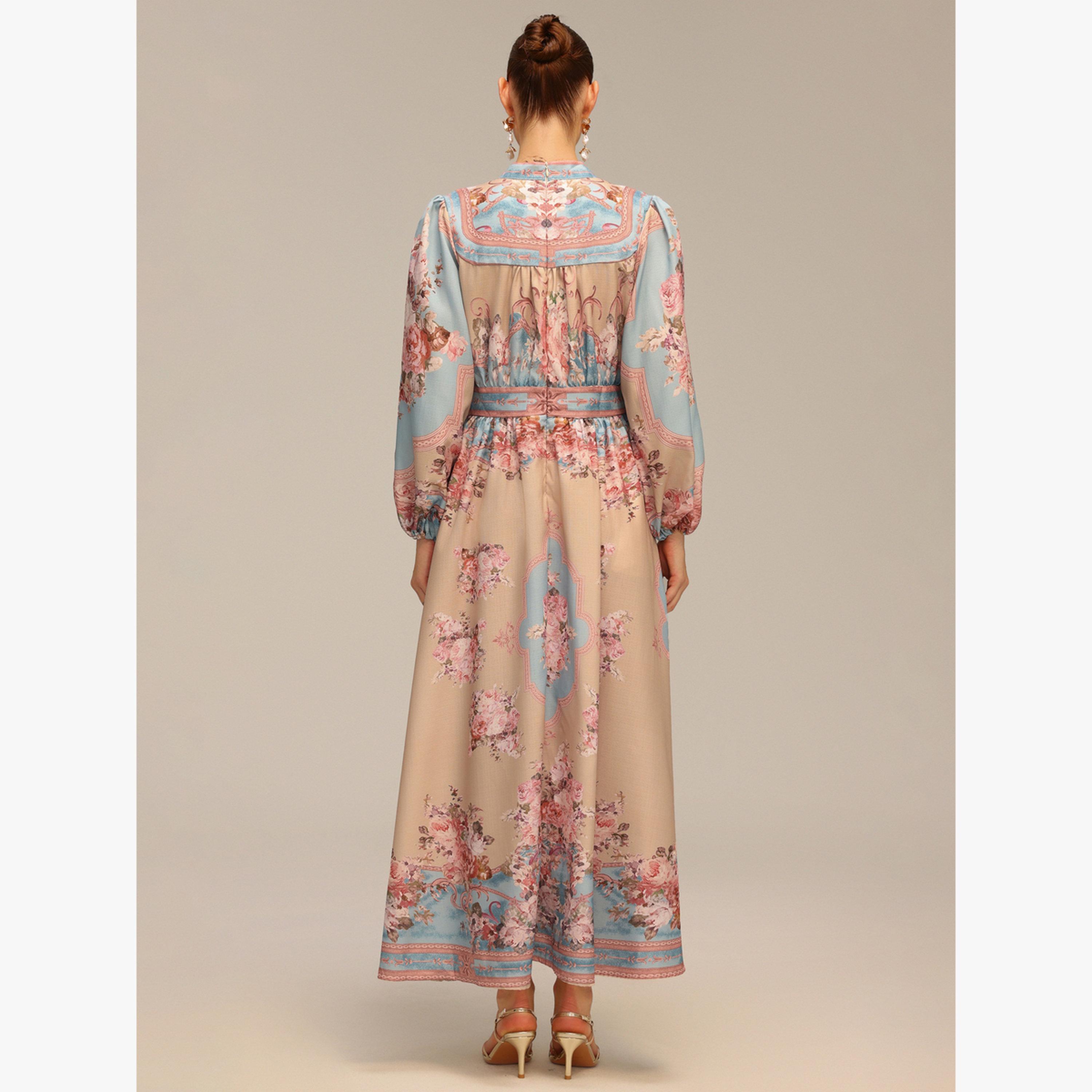 Bella Barnett X Styli Women Floral Print Lantern Sleeve Maxi Dress-women-clothing-dresses-image-6