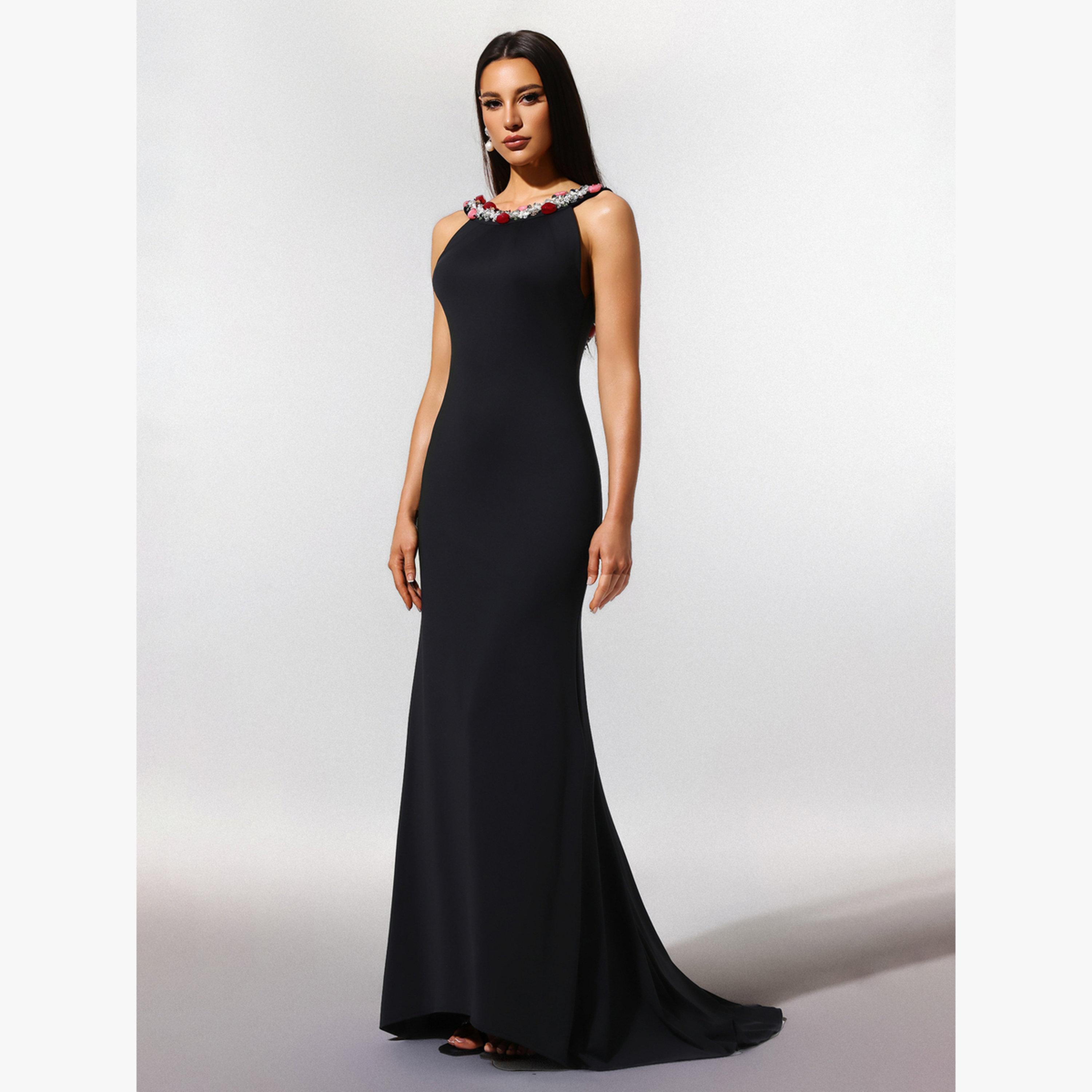 Bella Barnett X Styli Women Sleeveless Backless Beaded Maxi Dress-women-clothing-dresses-image-2