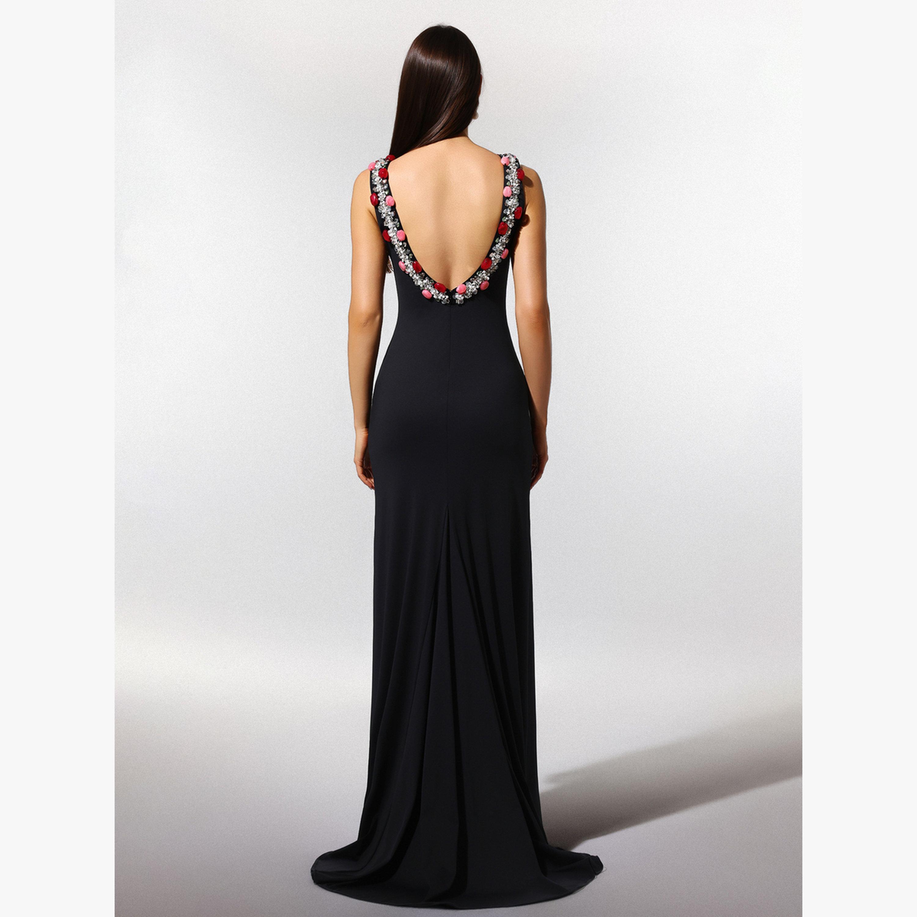 Bella Barnett X Styli Women Sleeveless Backless Beaded Maxi Dress-women-clothing-dresses-image-6