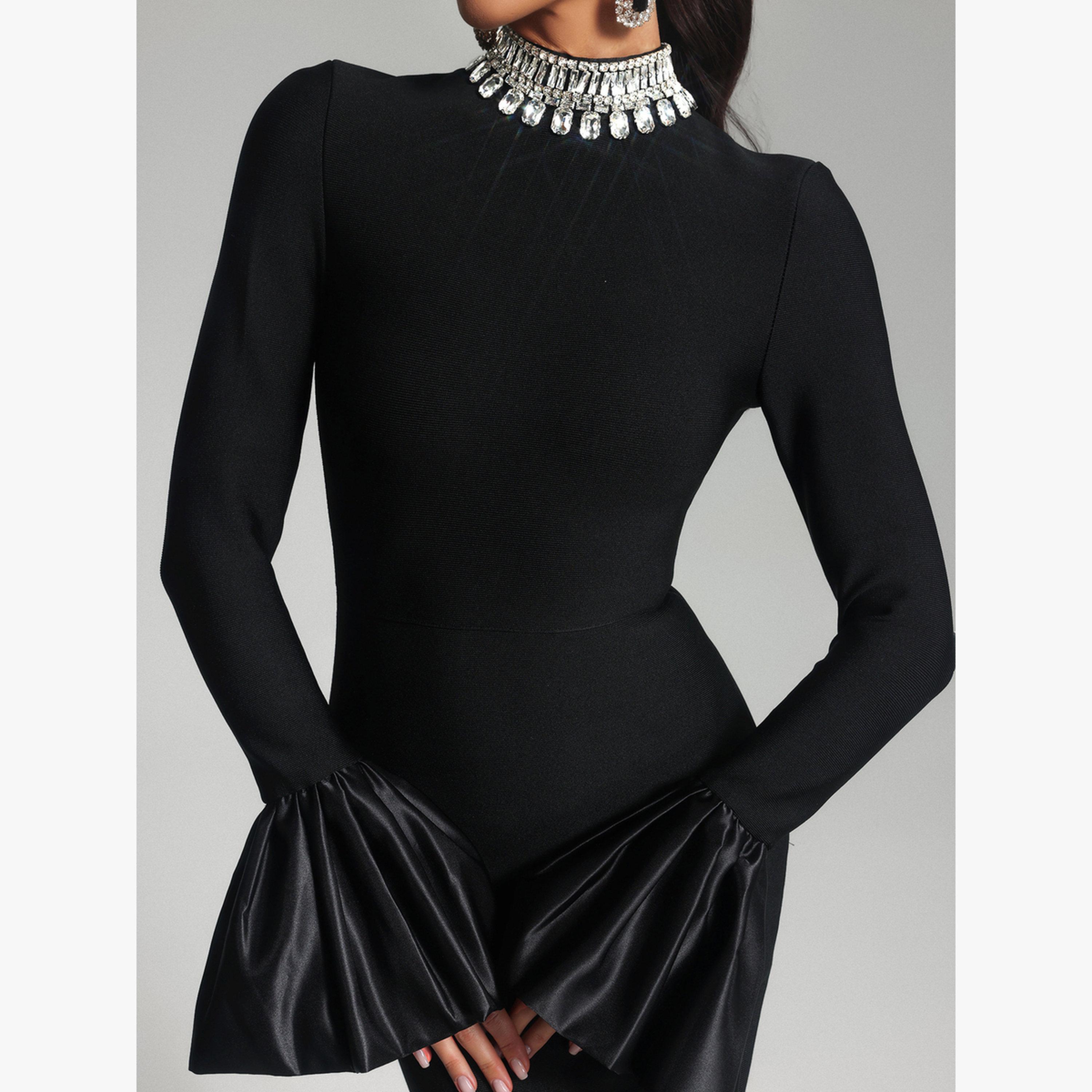 Bella Barnett X Styli Women Embellished High Neck Maxi Dress-women-clothing-dresses-image-3