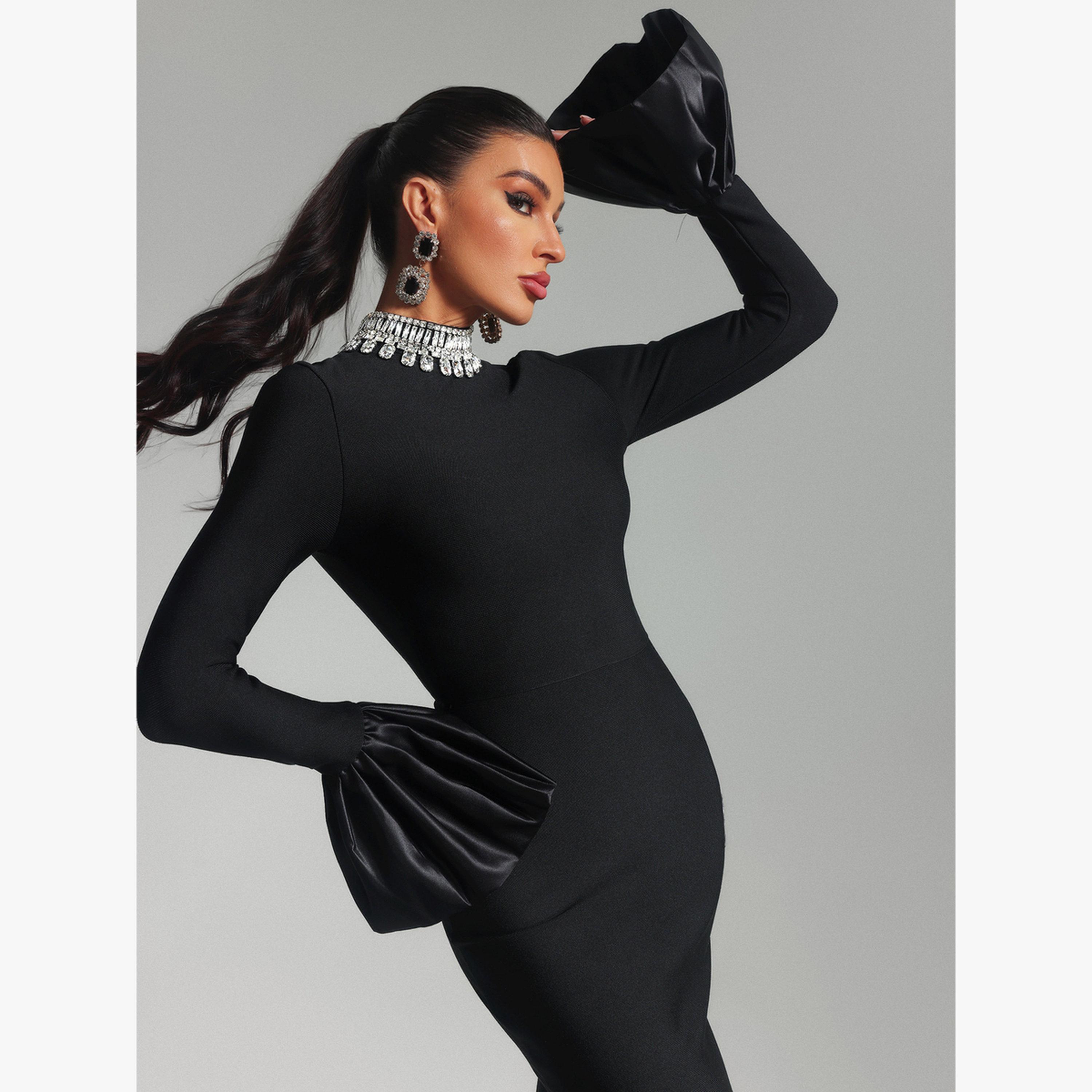 Bella Barnett X Styli Women Embellished High Neck Maxi Dress-women-clothing-dresses-image-5