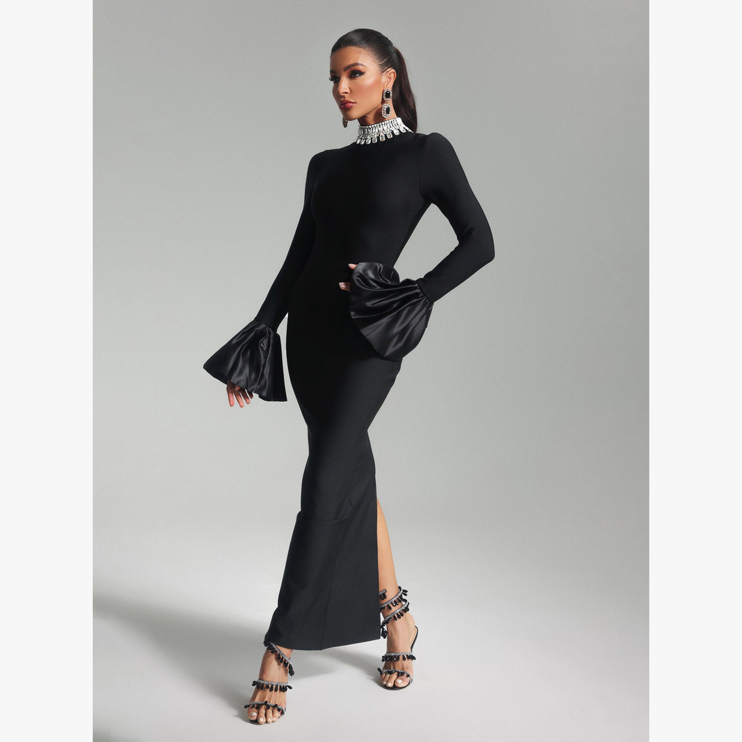 Bella Barnett X Styli Women Embellished High Neck Maxi Dress-women-clothing-dresses-image-6