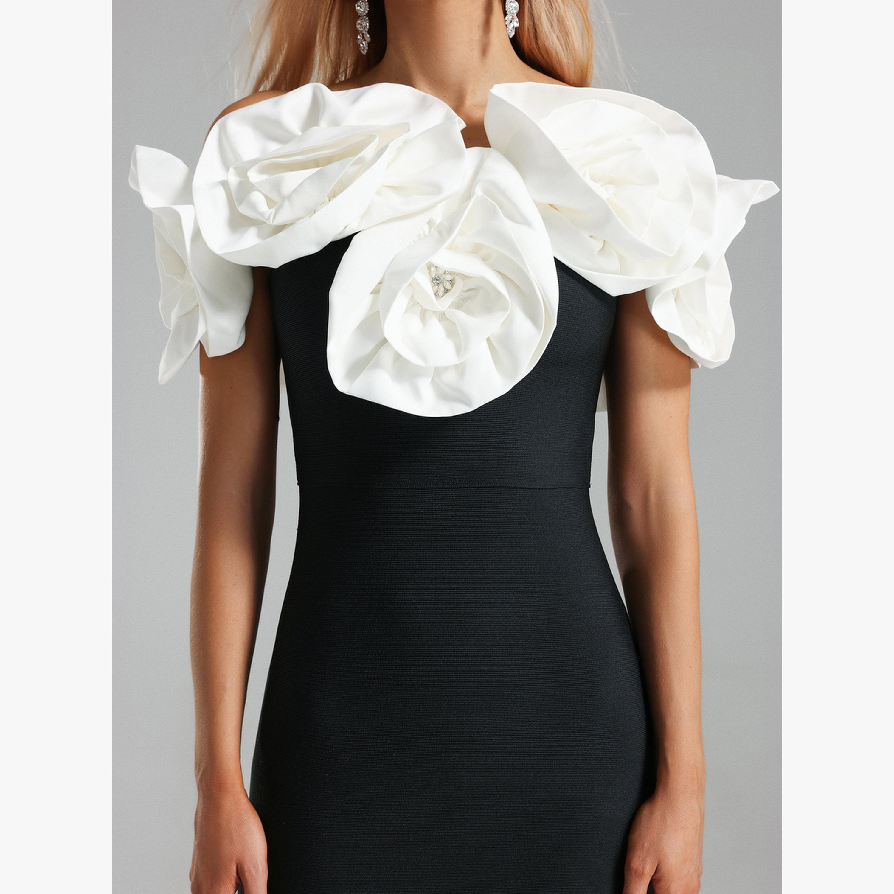 Bella Barnett X Styli Women 3D Flower Detail Off Shoulder Maxi Dress-women-clothing-dresses-image-5