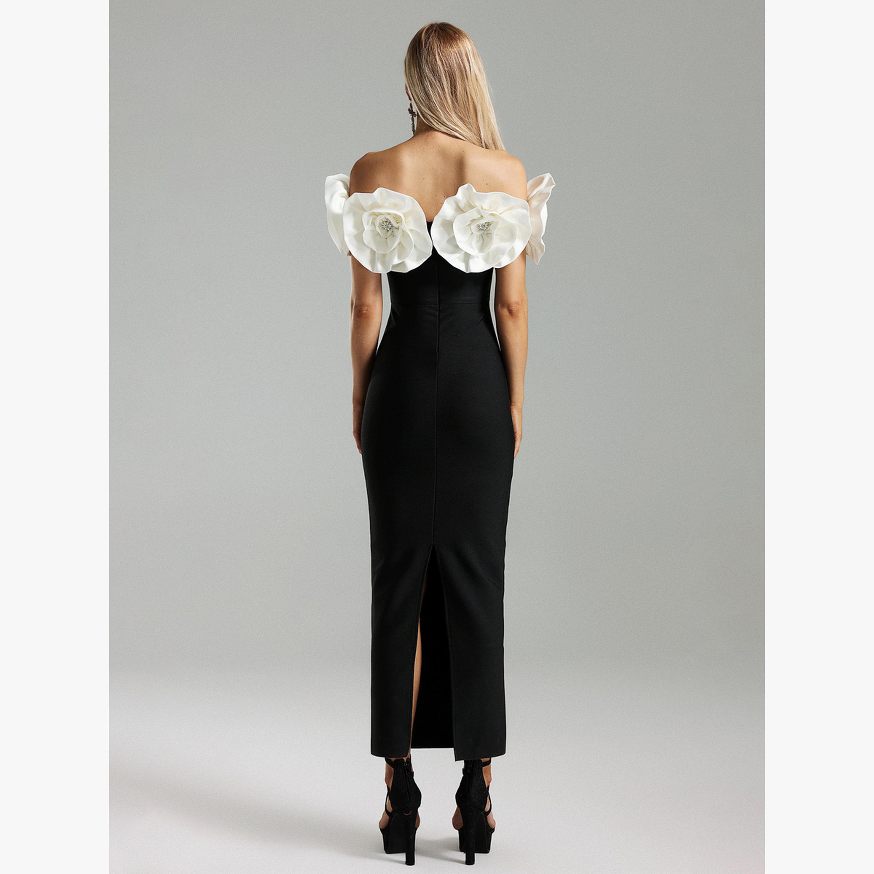 Bella Barnett X Styli Women 3D Flower Detail Off Shoulder Maxi Dress-women-clothing-dresses-image-6