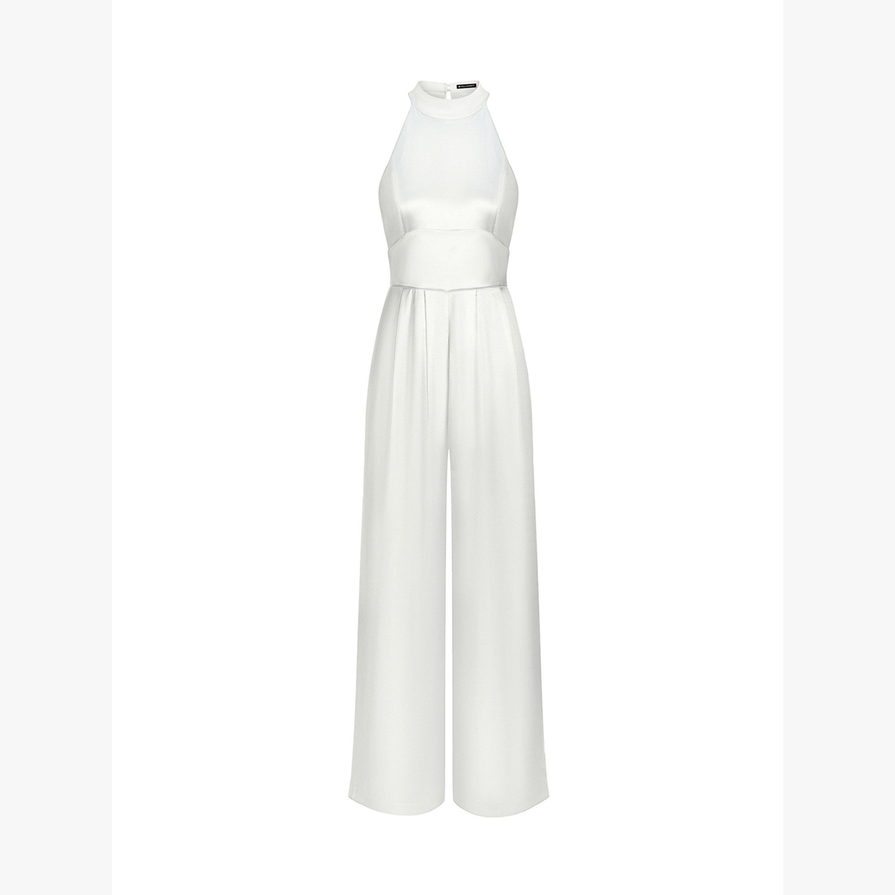 جامبسوت سادة بأرجل واسعة وبياقة رسن-women-clothing-jumpsuits-image-2