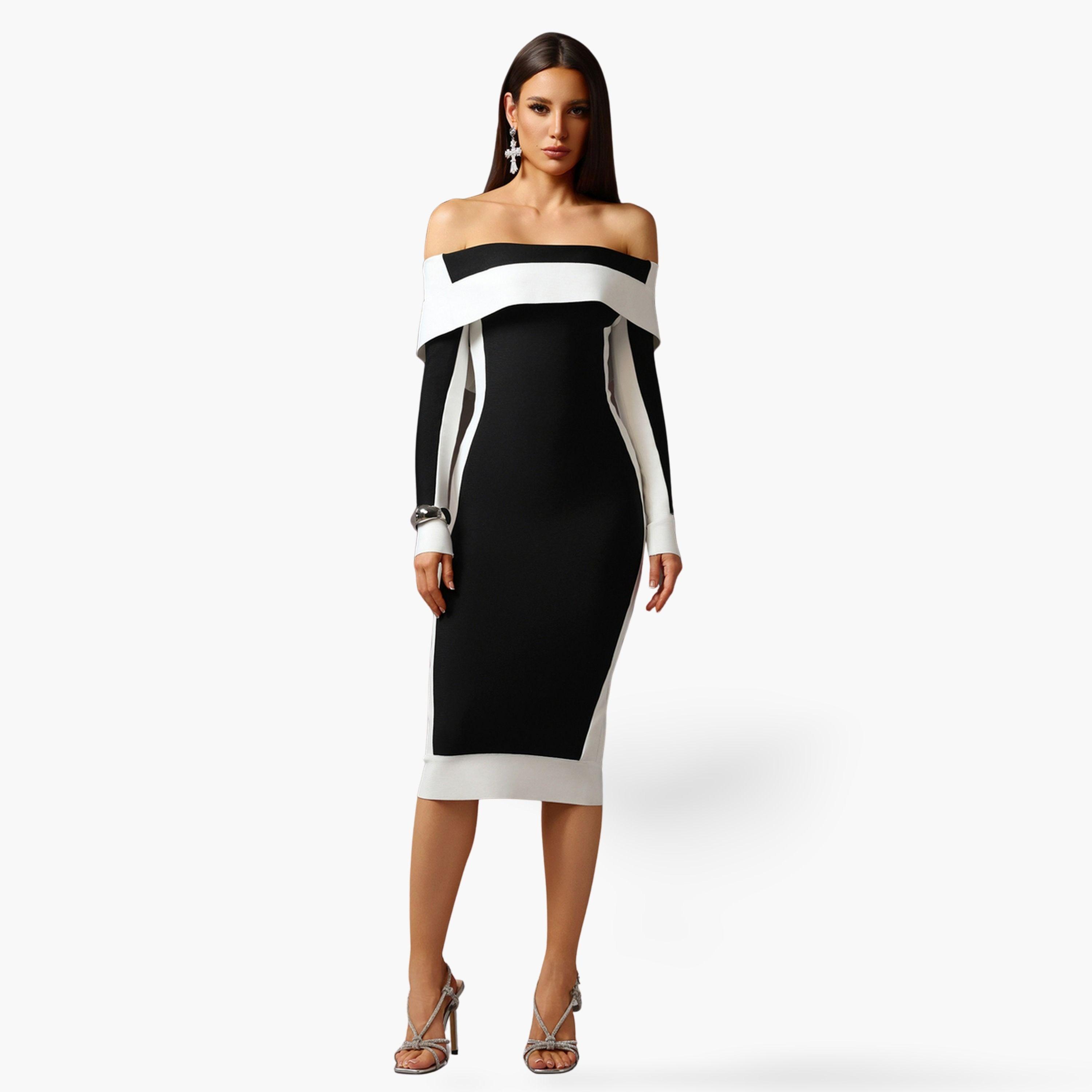 فستان ميدي بقصة ضيقة بألوان متعددة-women-clothing-dresses-image-1