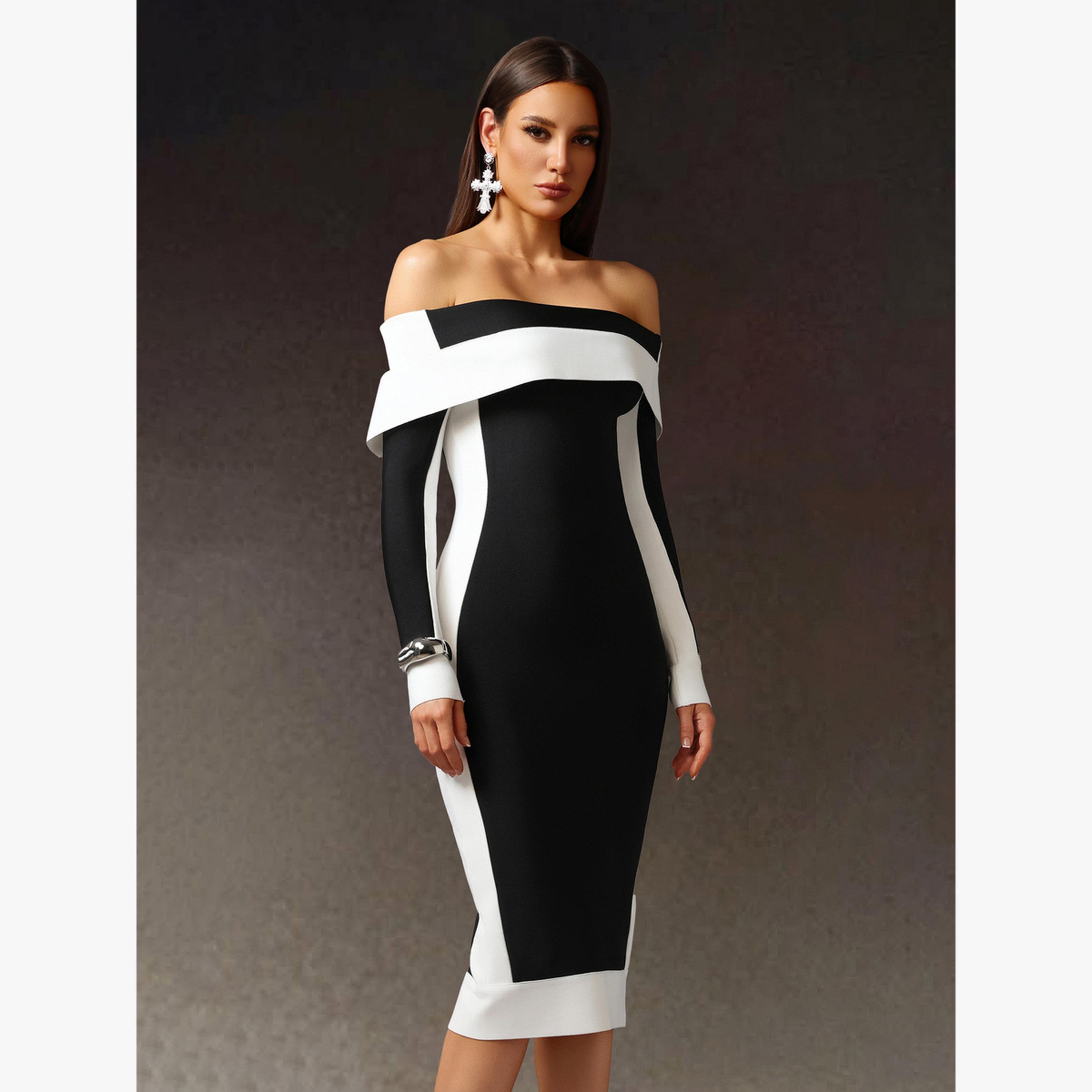 فستان ميدي بقصة ضيقة بألوان متعددة-women-clothing-dresses-image-2