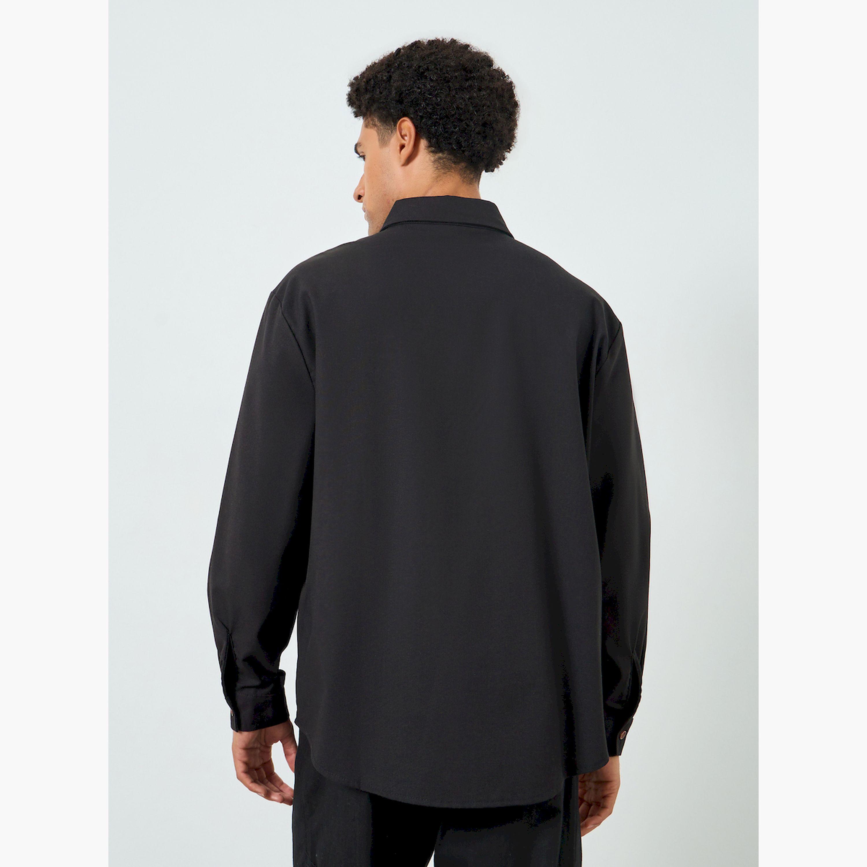 Styli Men Relaxed Fit Linen Blend Shirt with Button-Down Collar-men-clothing-shirts-image-4