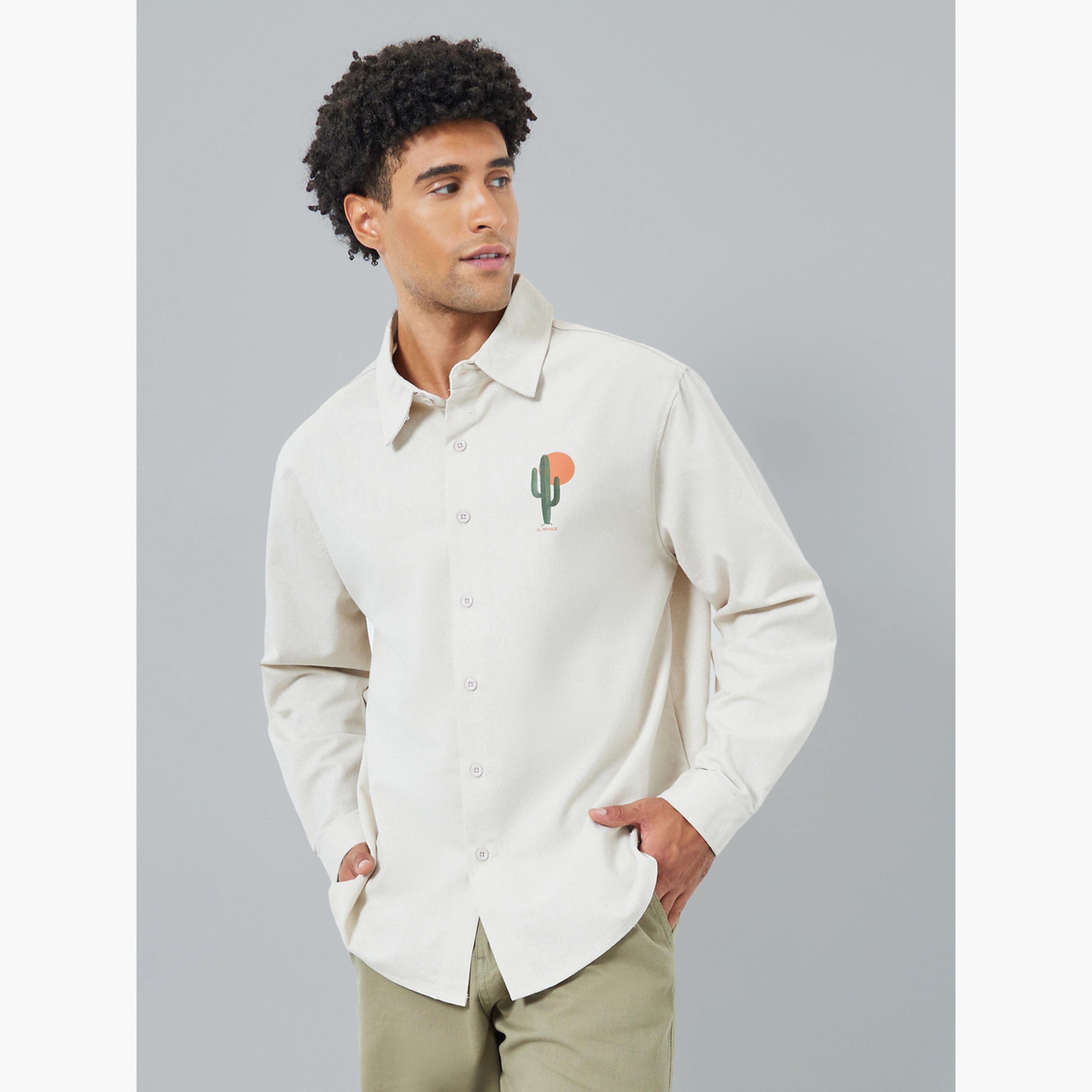 قميص من مزيج الكتان بقصة مريحة-men-clothing-shirts-image-1