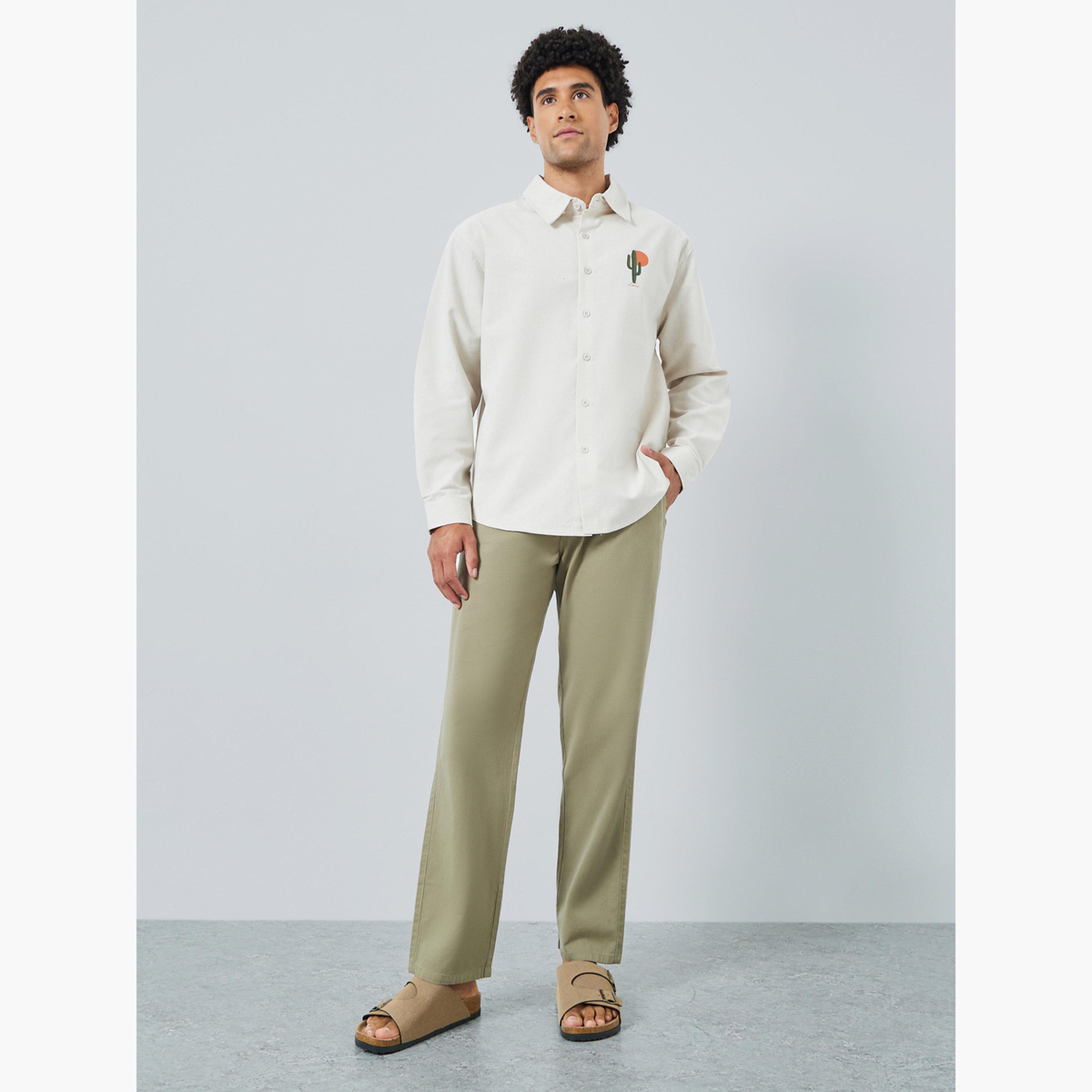قميص من مزيج الكتان بقصة مريحة-men-clothing-shirts-image-2