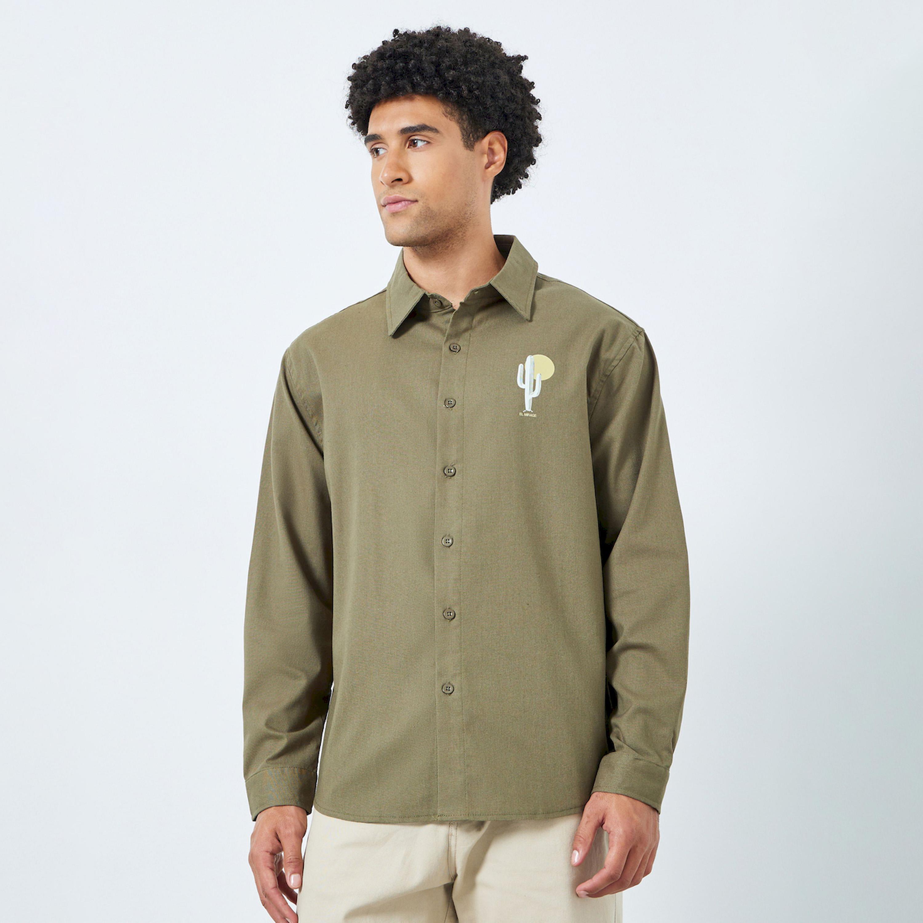 قميص من مزيج الكتان بقصة مريحة-men-clothing-shirts-image-1