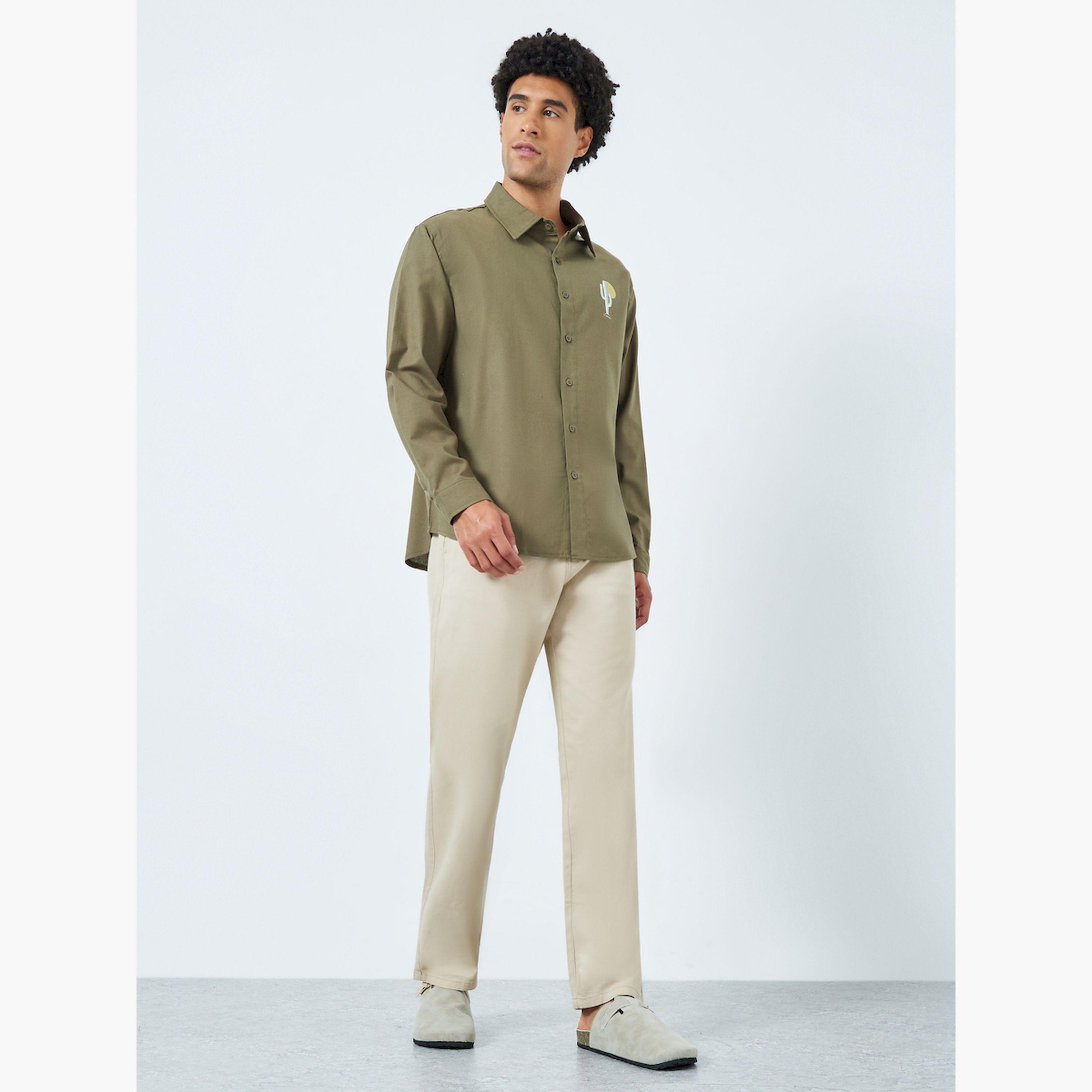 قميص من مزيج الكتان بقصة مريحة-men-clothing-shirts-image-2