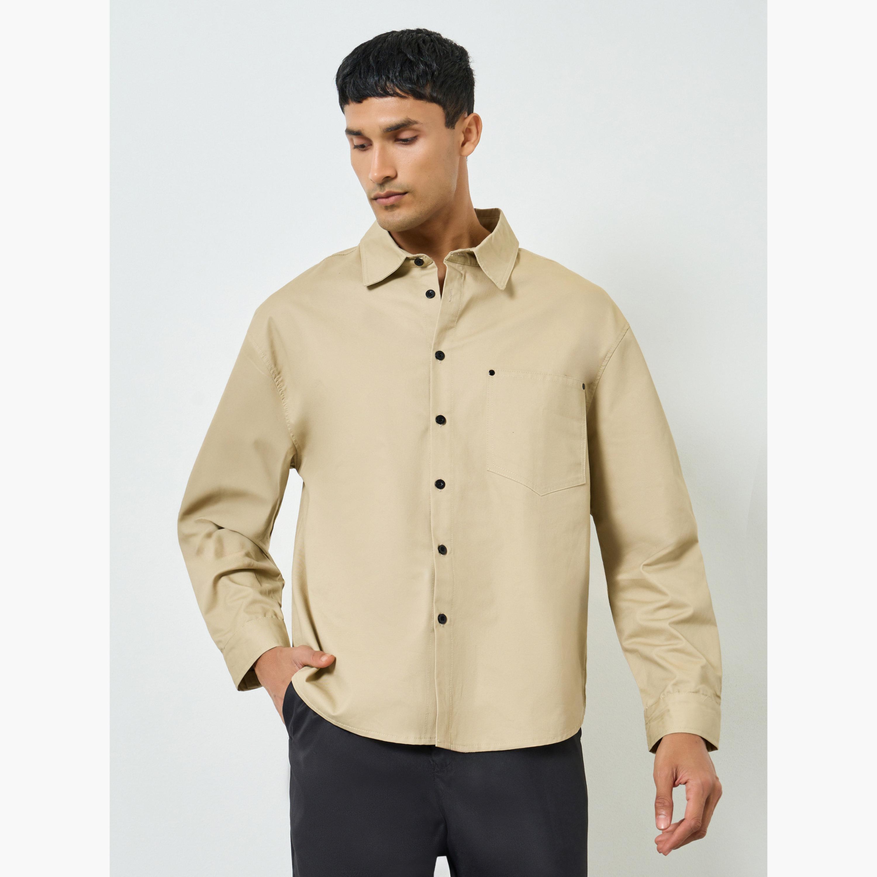 قميص قطني بقصة واسعة-men-clothing-shirts-image-1