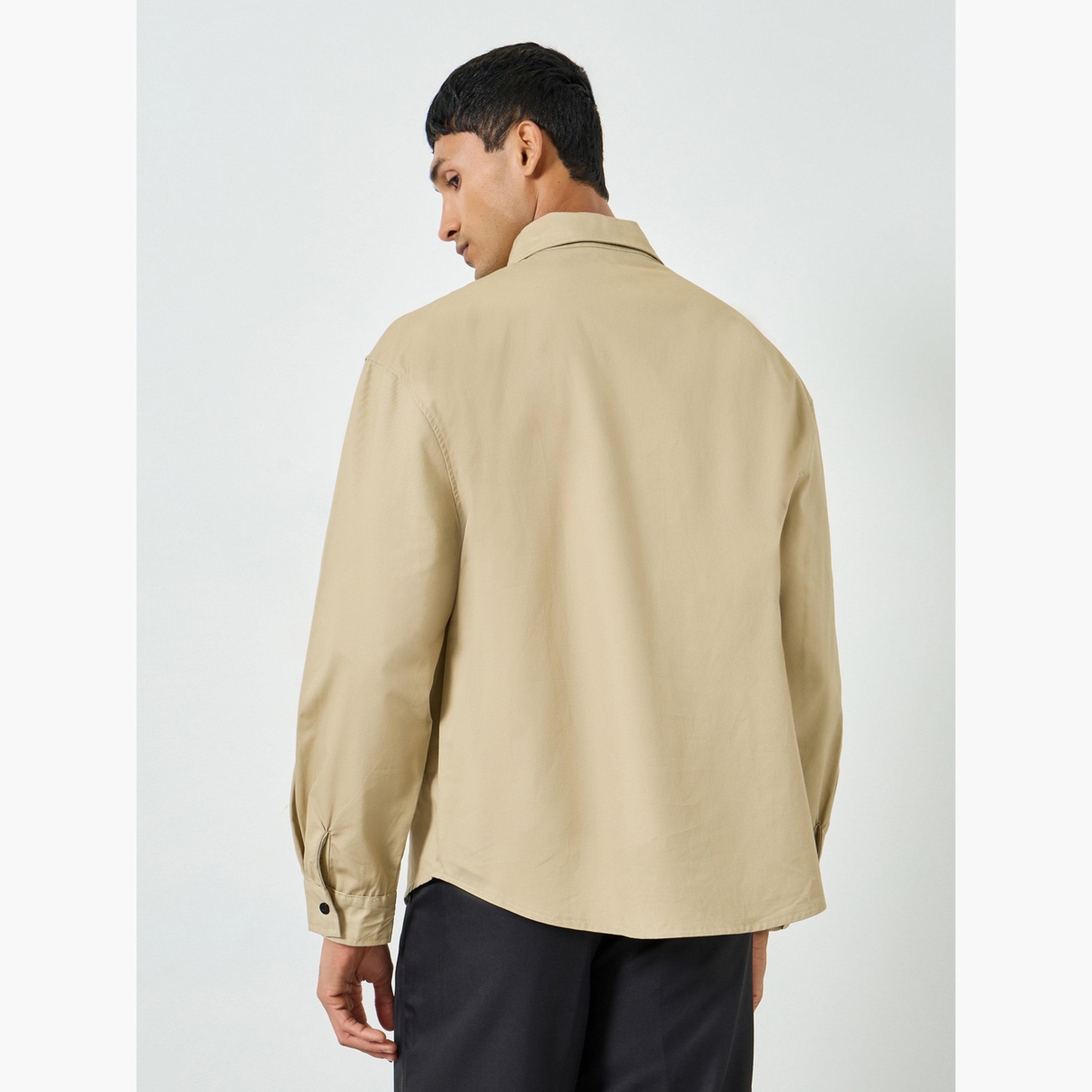 Styli Men Beige Cotton Oversized Shirt-men-clothing-shirts-image-4