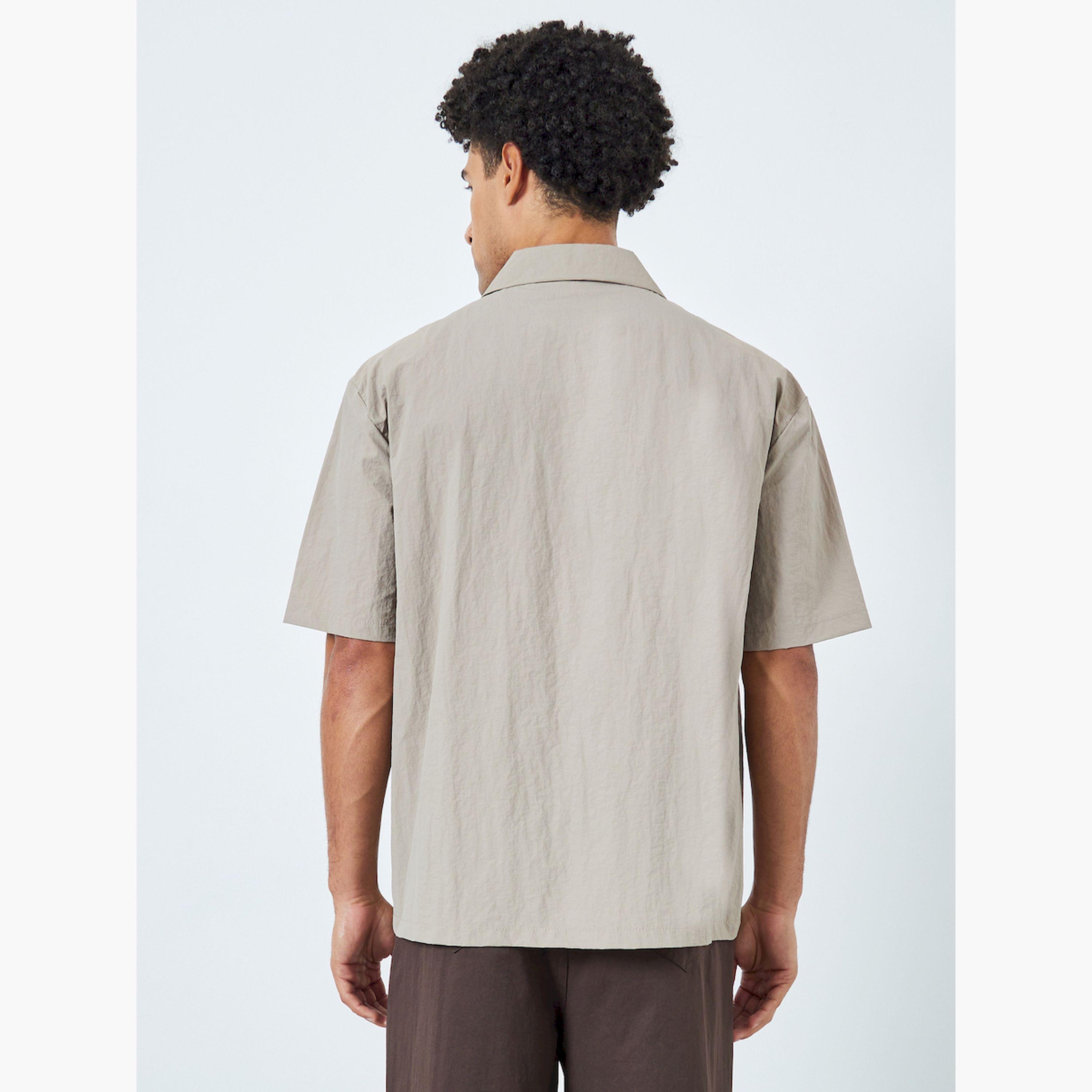 Styli Men Beige Resort Collar Oversized Shirt-men-clothing-shirts-image-3