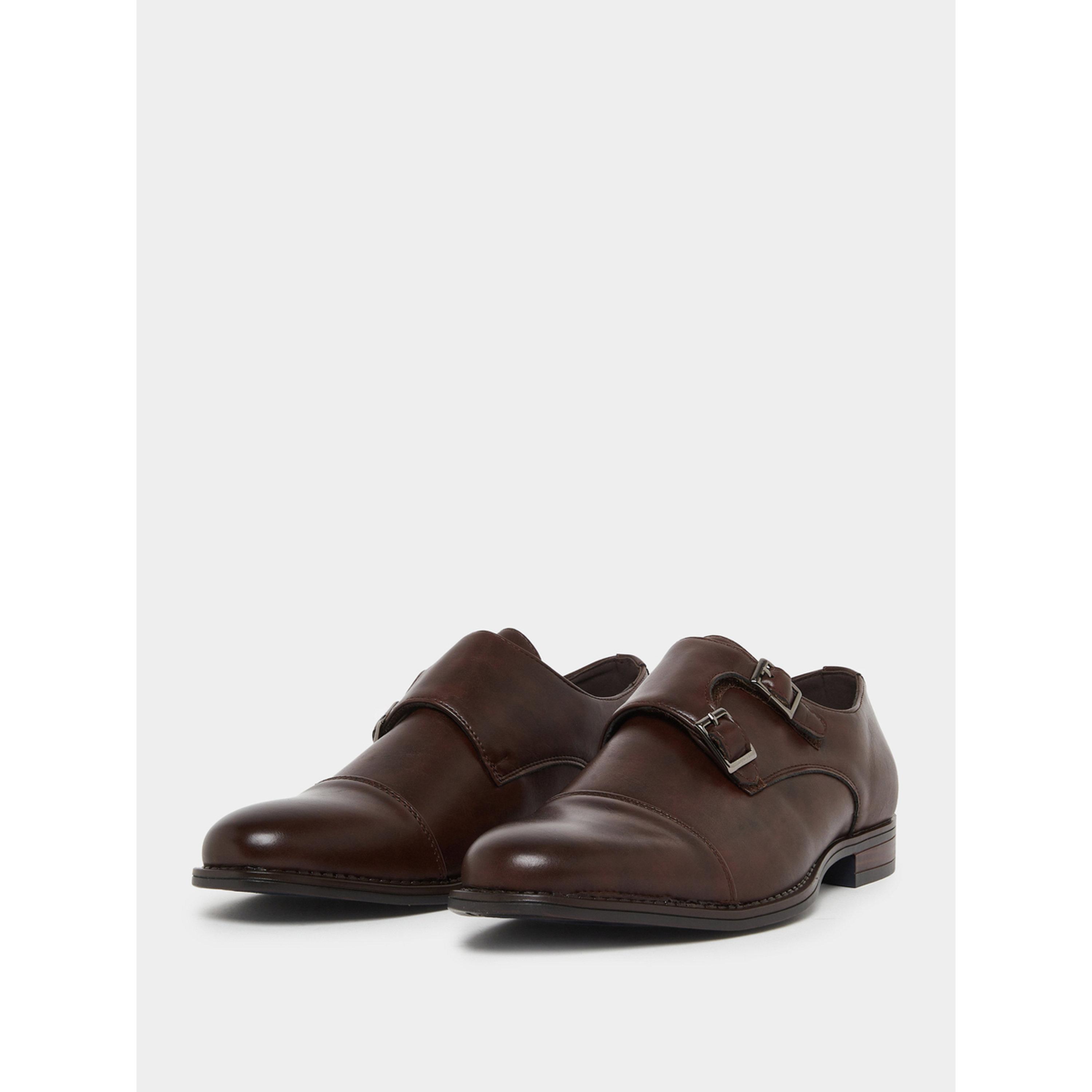 Styli Brown Leather Double Monk Strap Shoes-men-shoes-formalshoes-image-1