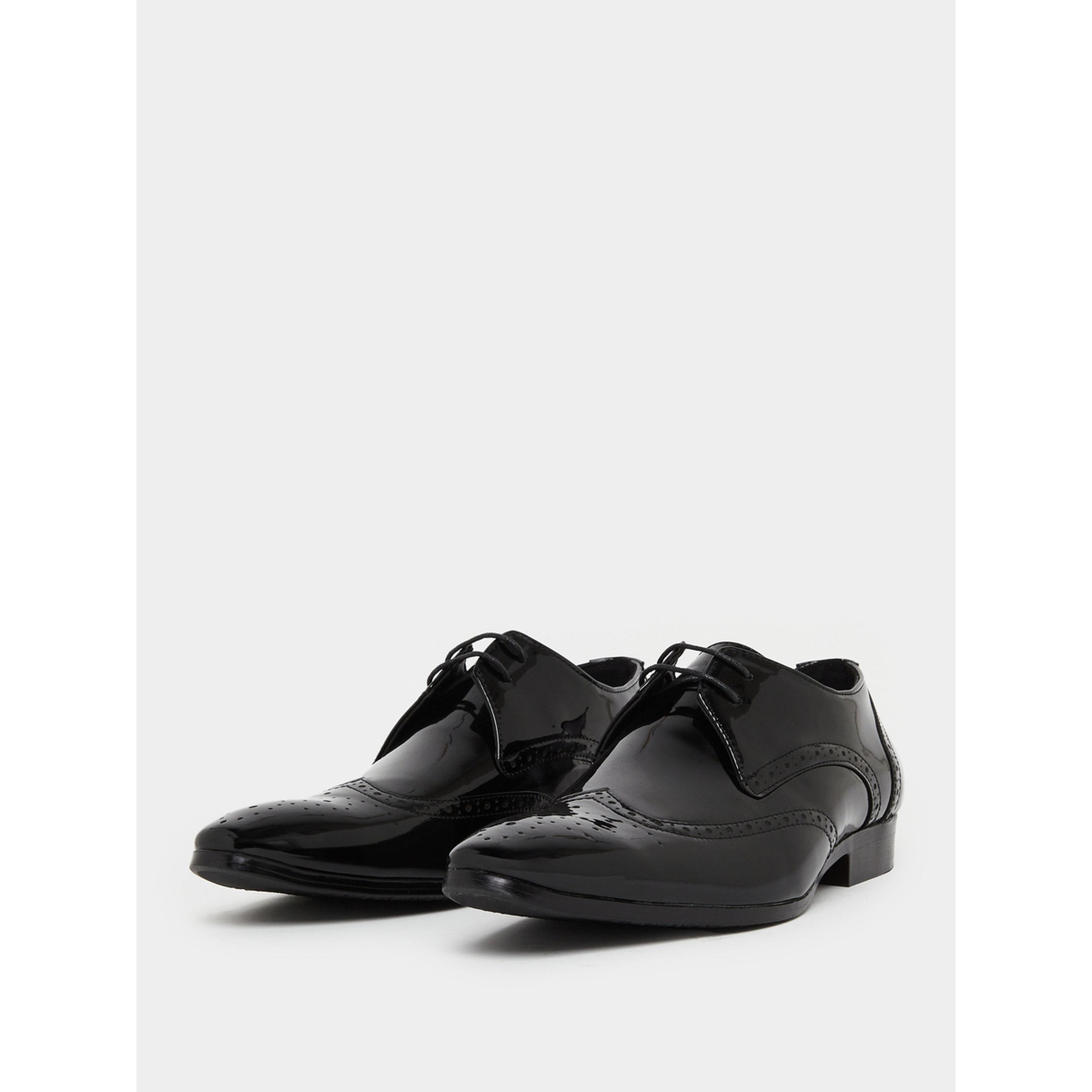 Styli Men Black Patent Leather Wingtip Oxford Shoes-men-shoes-formalshoes-image-1