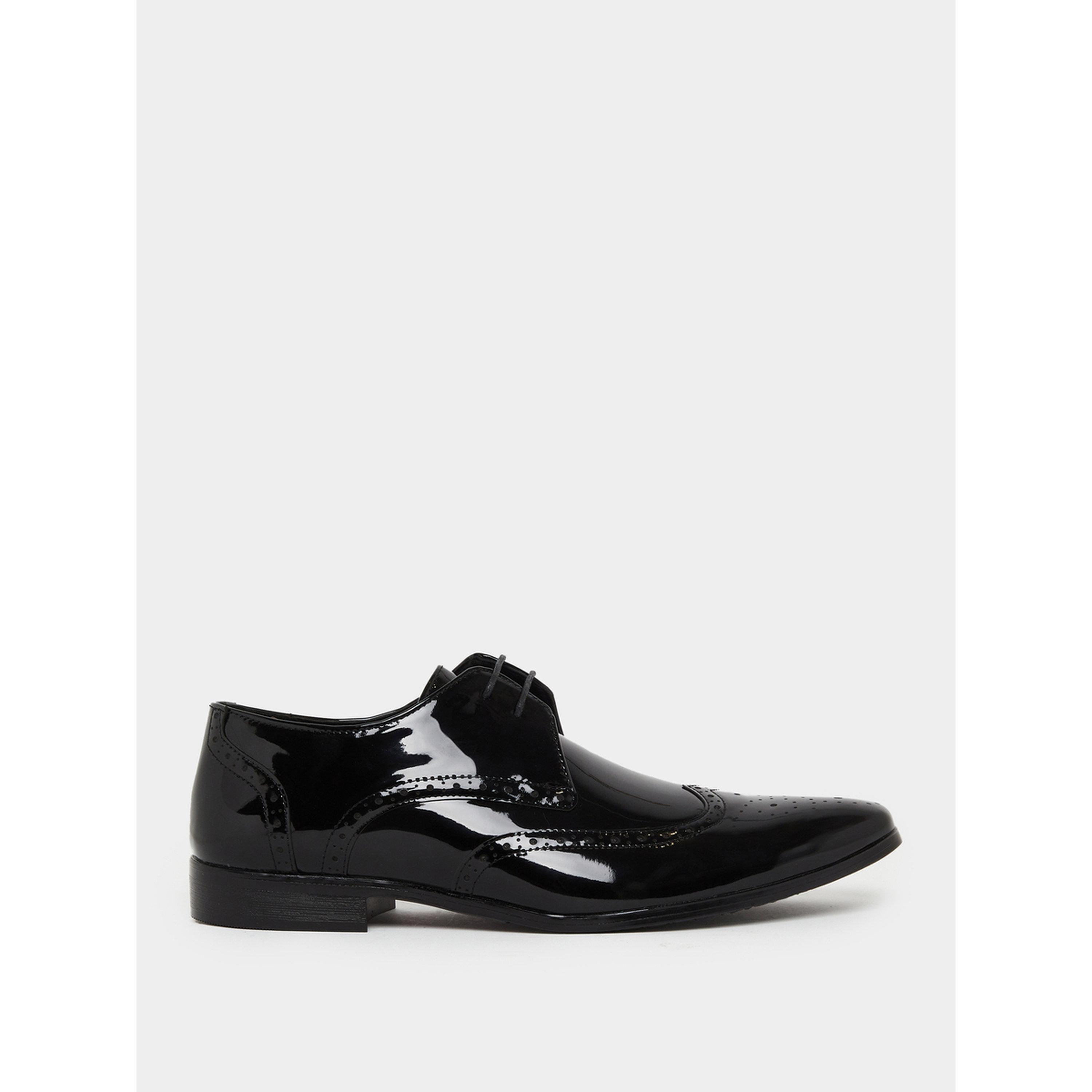 Styli Men Black Patent Leather Wingtip Oxford Shoes-men-shoes-formalshoes-image-2